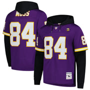 Randy Moss Minnesota Vikings Mitchell &amp; Ness Player Name &amp; Number Hoodie Legacy Jersey - Purple