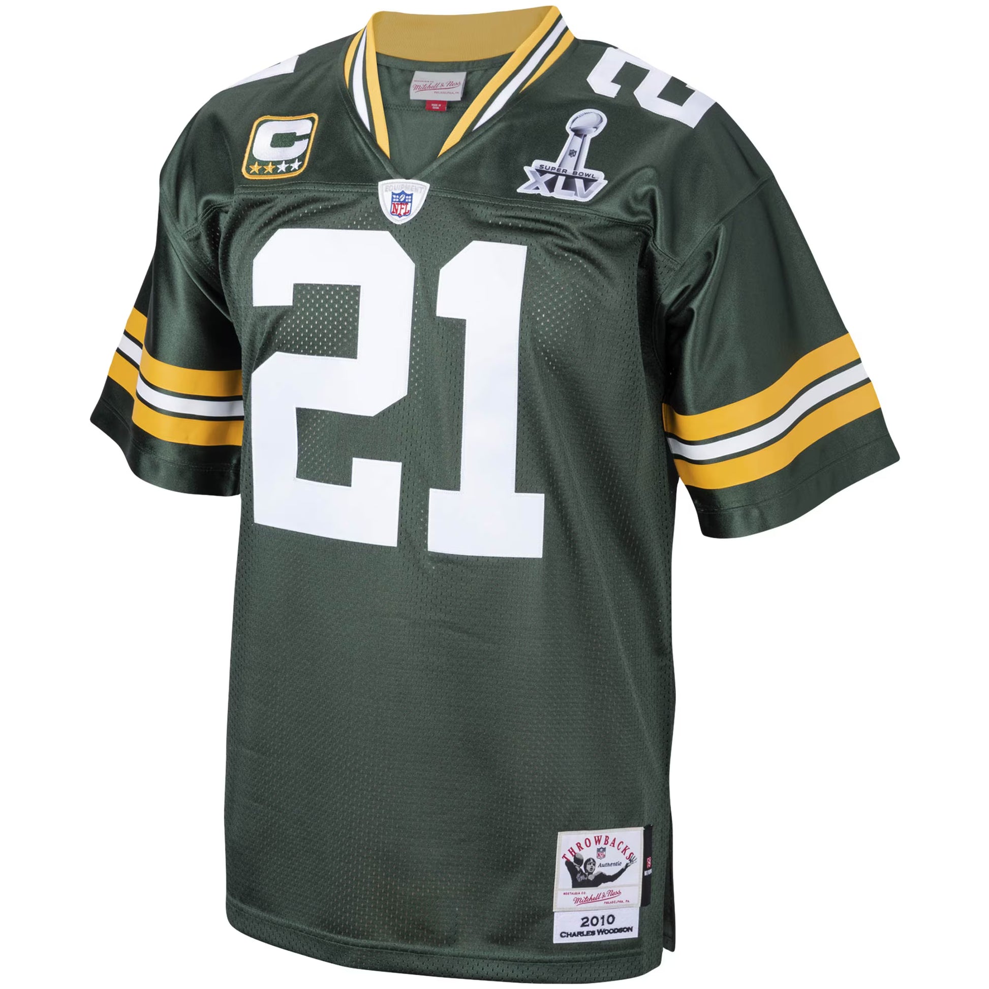 Charles Woodson Green Bay Packers 2010 Mitchell &amp; Ness Authentic Throwback Retired Player Jersey - Green