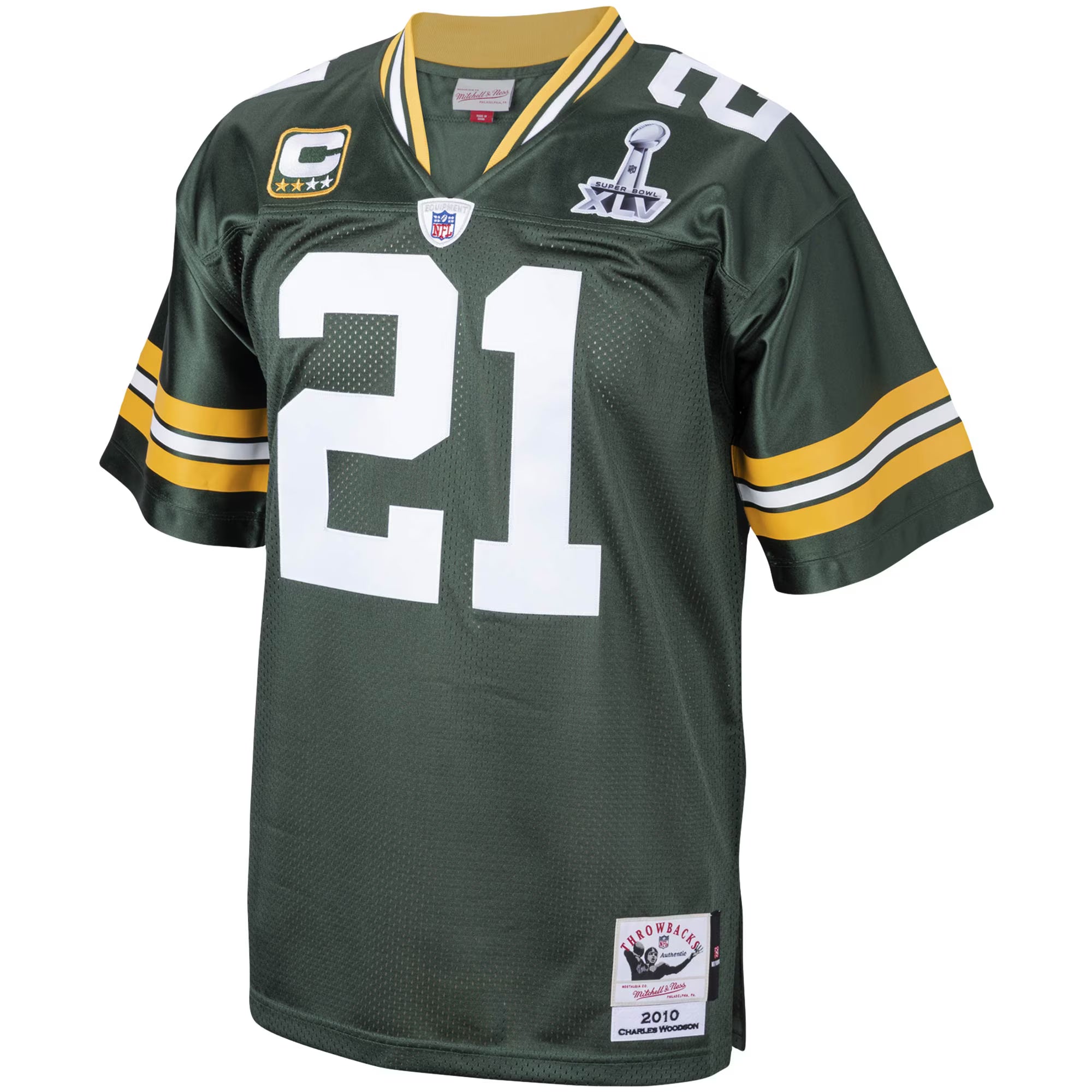 Charles Woodson Green Bay Packers 2010 Mitchell &amp; Ness Authentic Throwback Retired Player Jersey - Green