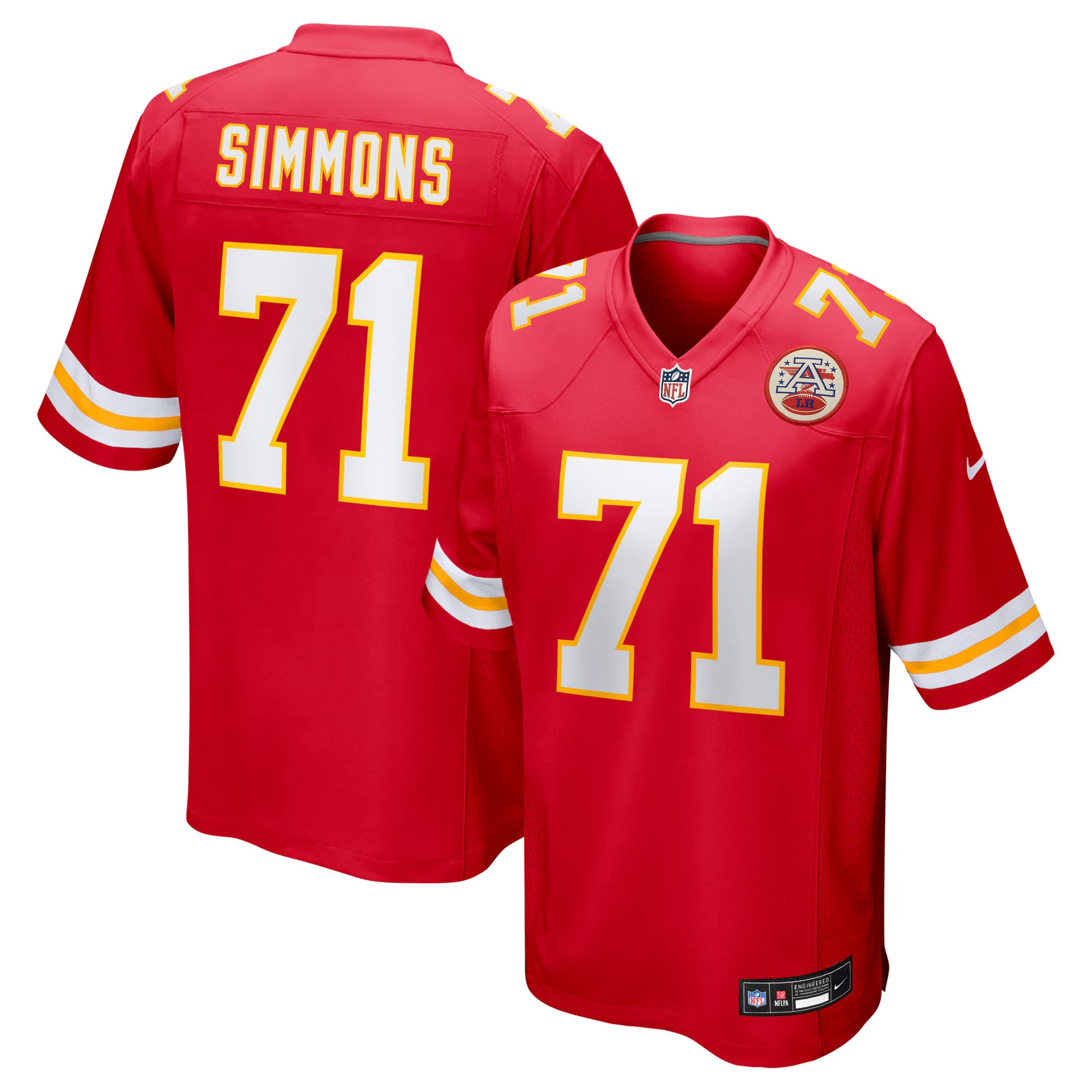 Josh Simmons Kansas City Chiefs Nike 2025 NFL Draft First Round Pick Game Jersey - Red
