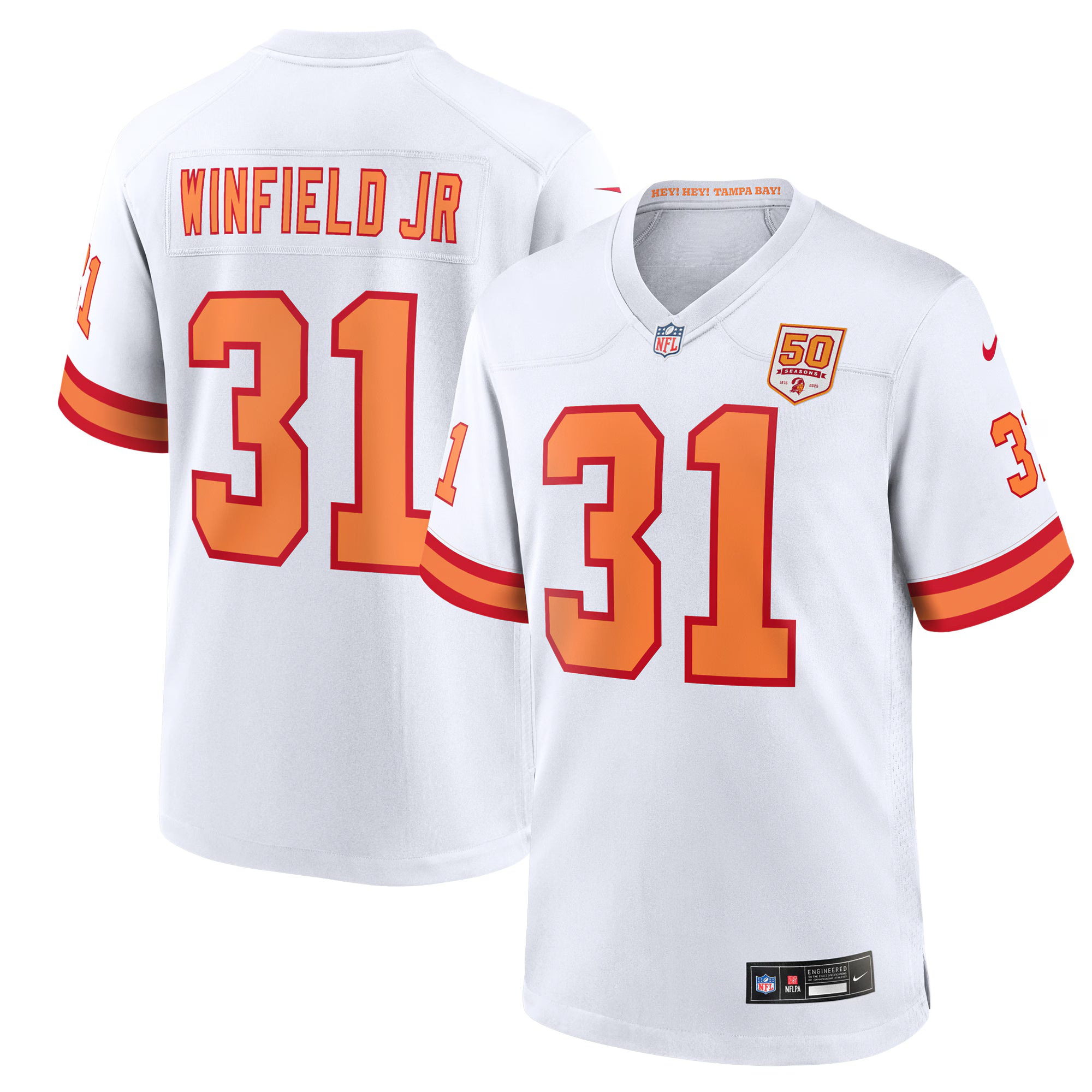 Antoine Winfield Jr. '76 Tampa Bay Buccaneers Nike 50th Season Game Jersey - White