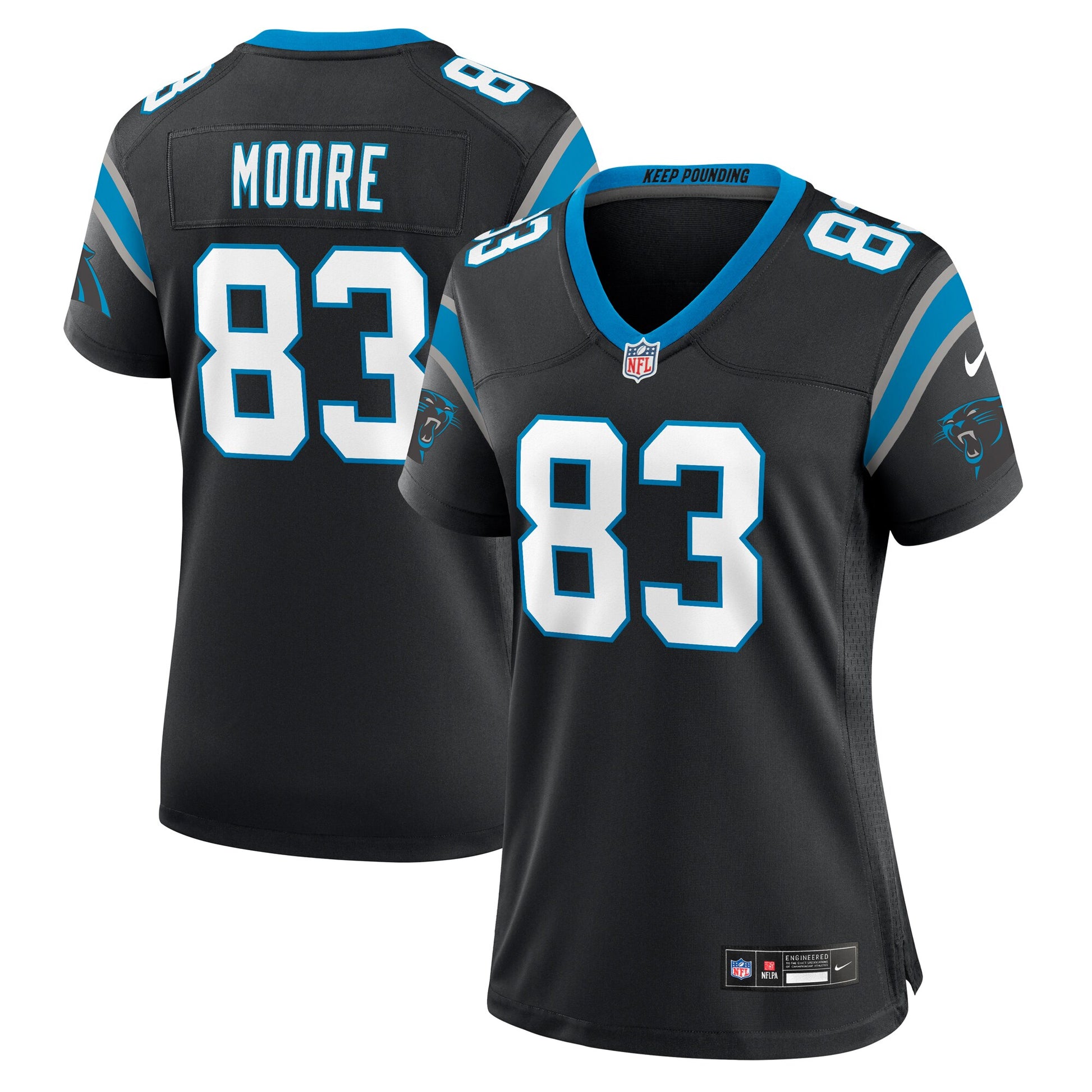 David Moore Carolina Panthers Nike Women's  Game Jersey -  Black