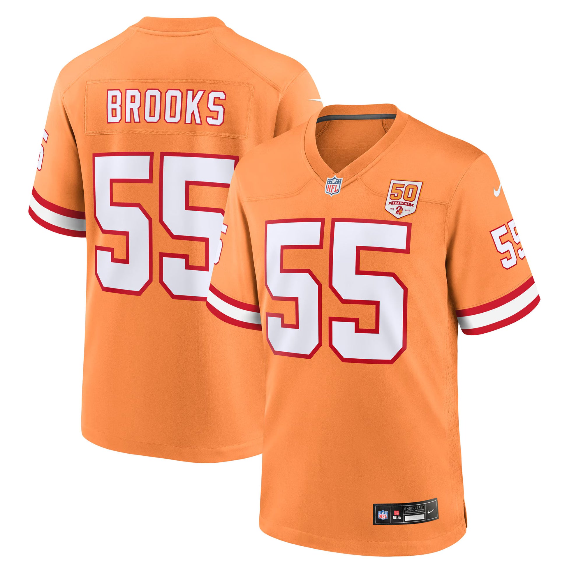 Derrick Brooks  Tampa Bay Buccaneers Nike 50th Season Game Jersey - Creamsicle