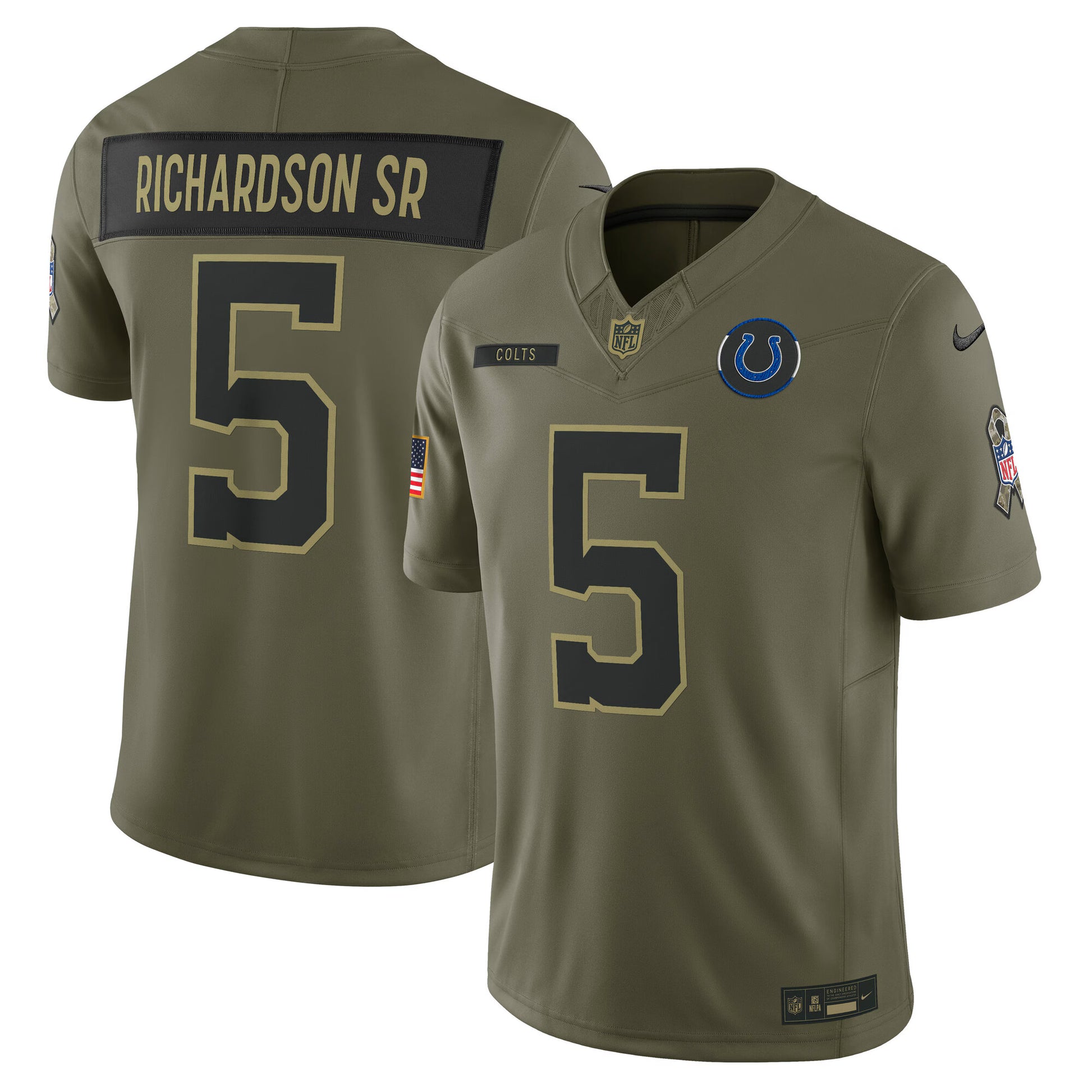 Anthony Richardson Sr. Indianapolis Colts Nike 2025 Salute to Service Limited Jersey - Olive