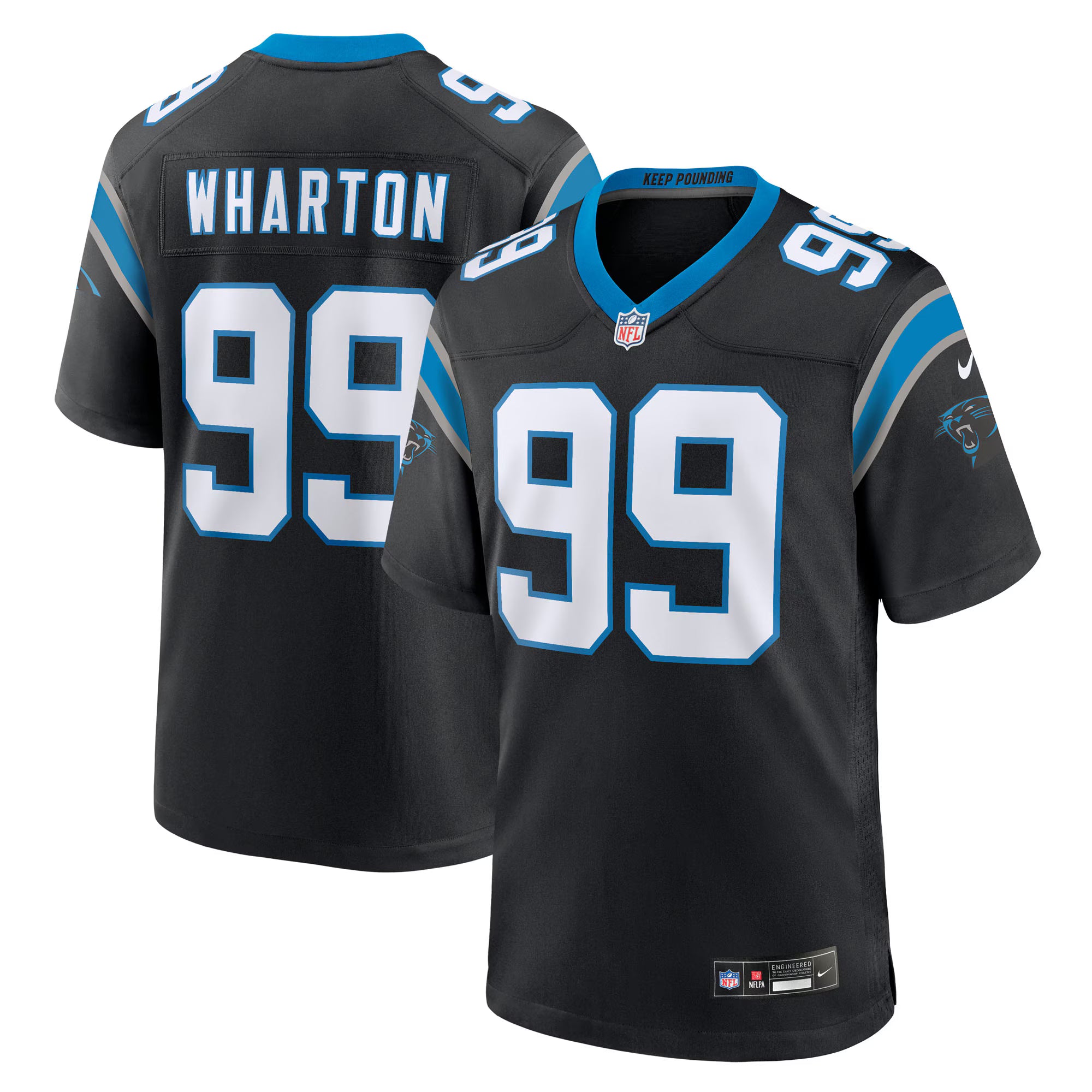 Tershawn Wharton Carolina Panthers Nike Team Game Jersey -  Black