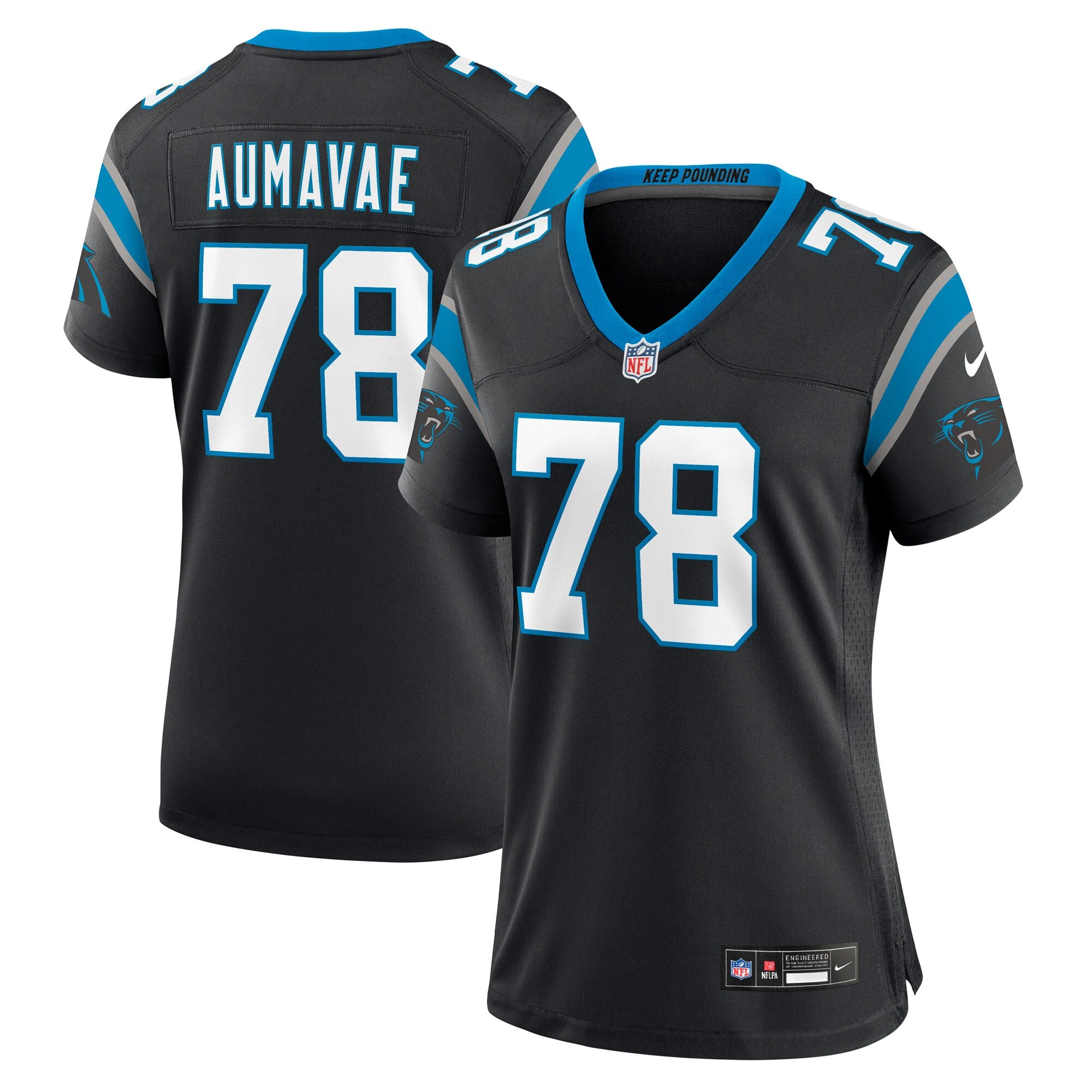 Popo Aumavae Carolina Panthers Nike Women's Team Game Jersey -  Black