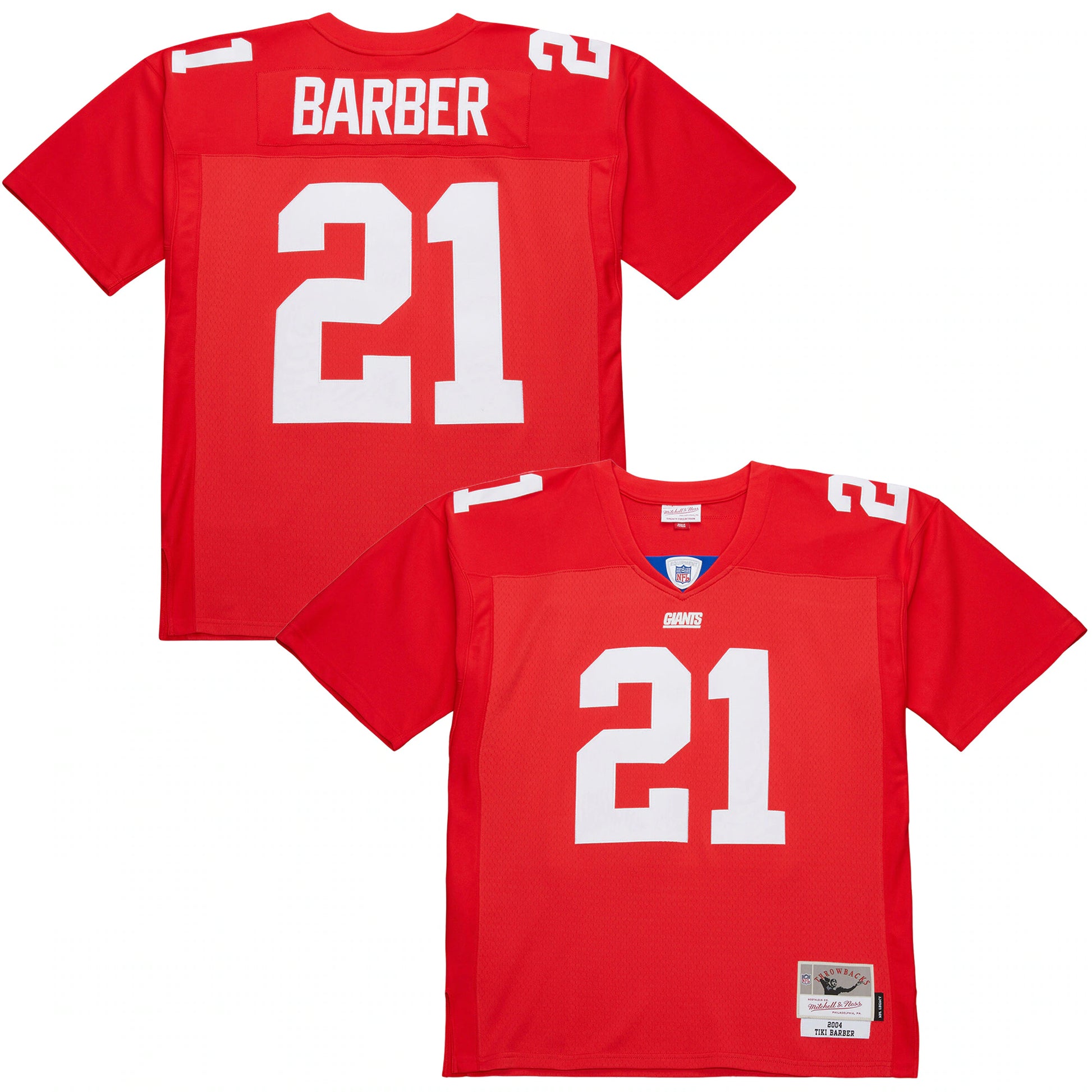 Tiki Barber New York Giants Mitchell &amp; Ness 2004 Legacy Replica Jersey - Red