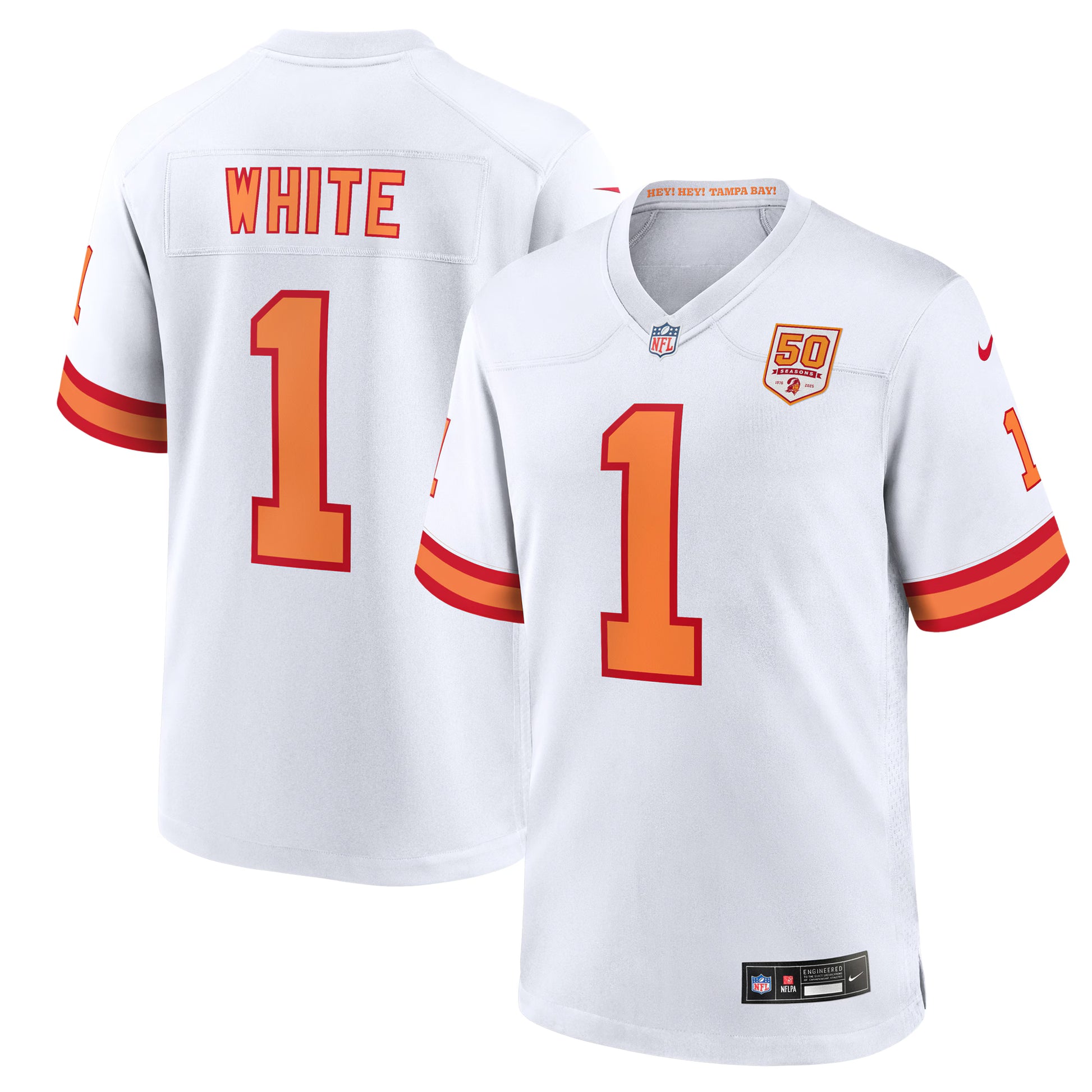 Rachaad White '76 Tampa Bay Buccaneers Nike 50th Season Game Jersey - White