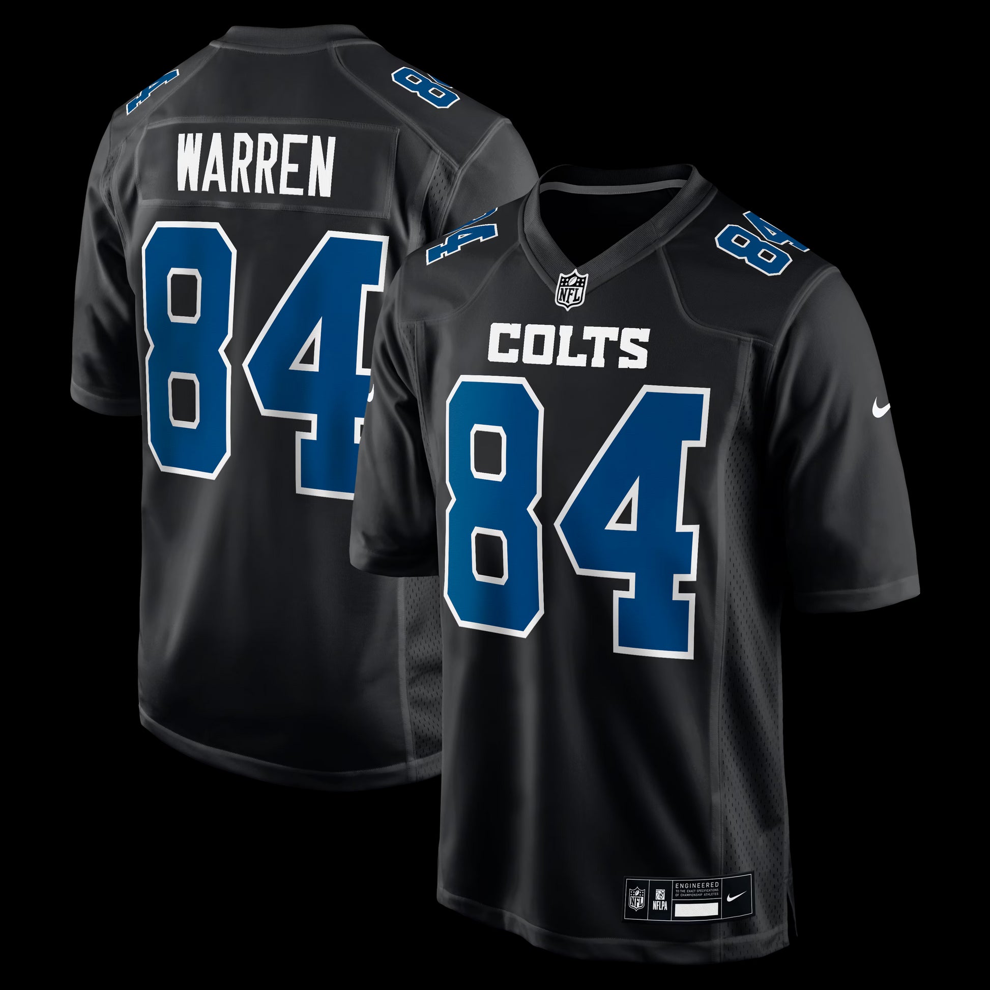 Tyler Warren Indianapolis Colts Nike Fashion Game Jersey - Carbon Black