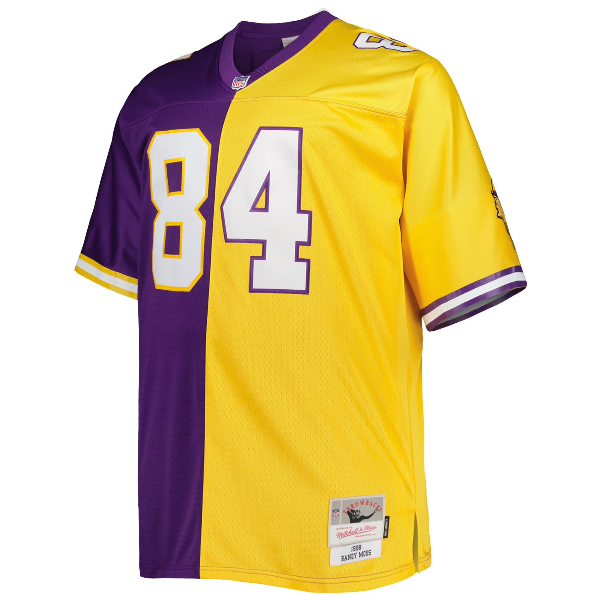 Randy Moss Minnesota Vikings Mitchell &amp; Ness Big &amp; Tall Split Legacy Retired Player Replica Jersey - Purple/Gold