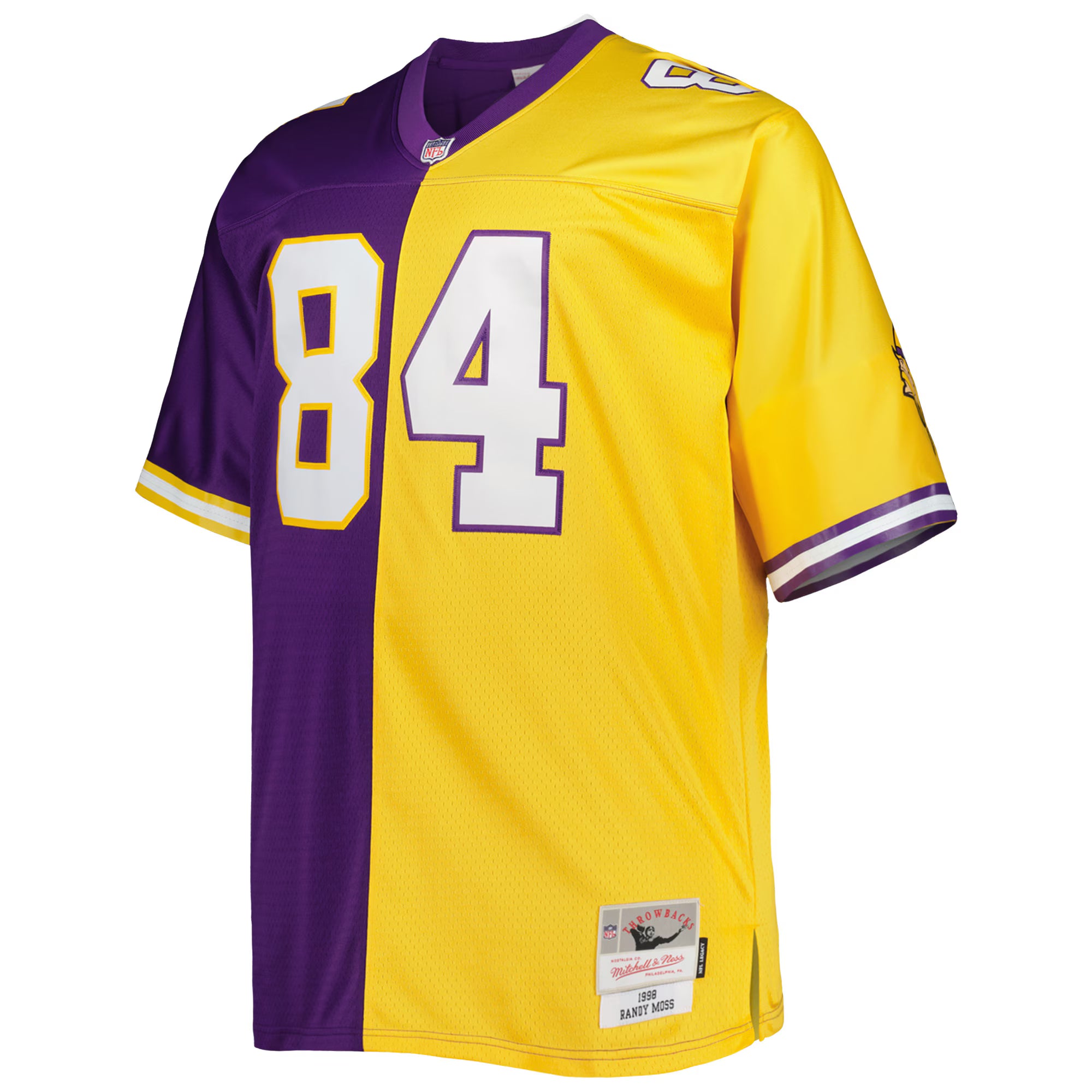 Randy Moss Minnesota Vikings Mitchell &amp; Ness Big &amp; Tall Split Legacy Retired Player Replica Jersey - Purple/Gold