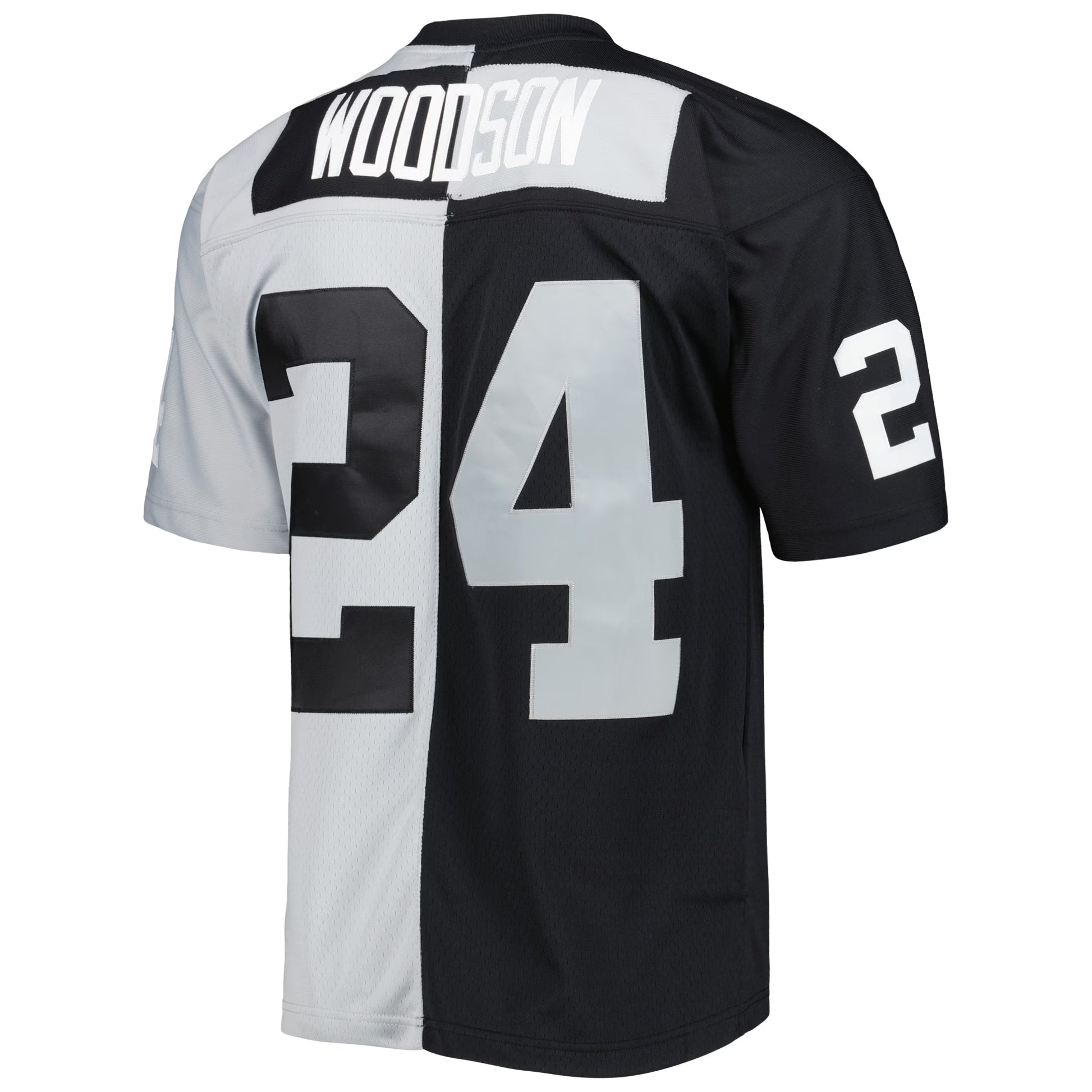 Charles Woodson Las Vegas Raiders Mitchell &amp; Ness 1998 Split Legacy Replica Jersey - Black/Silver