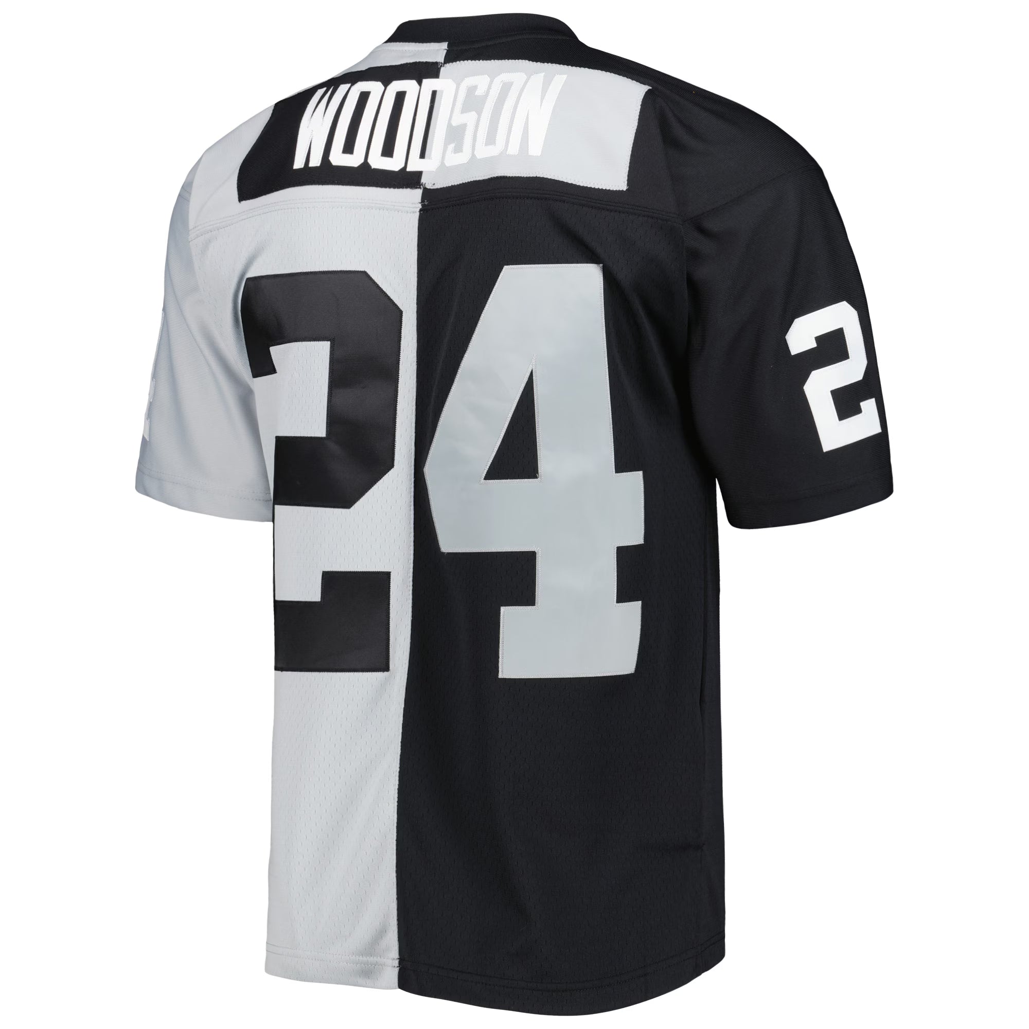 Charles Woodson Las Vegas Raiders Mitchell &amp; Ness 1998 Split Legacy Replica Jersey - Black/Silver