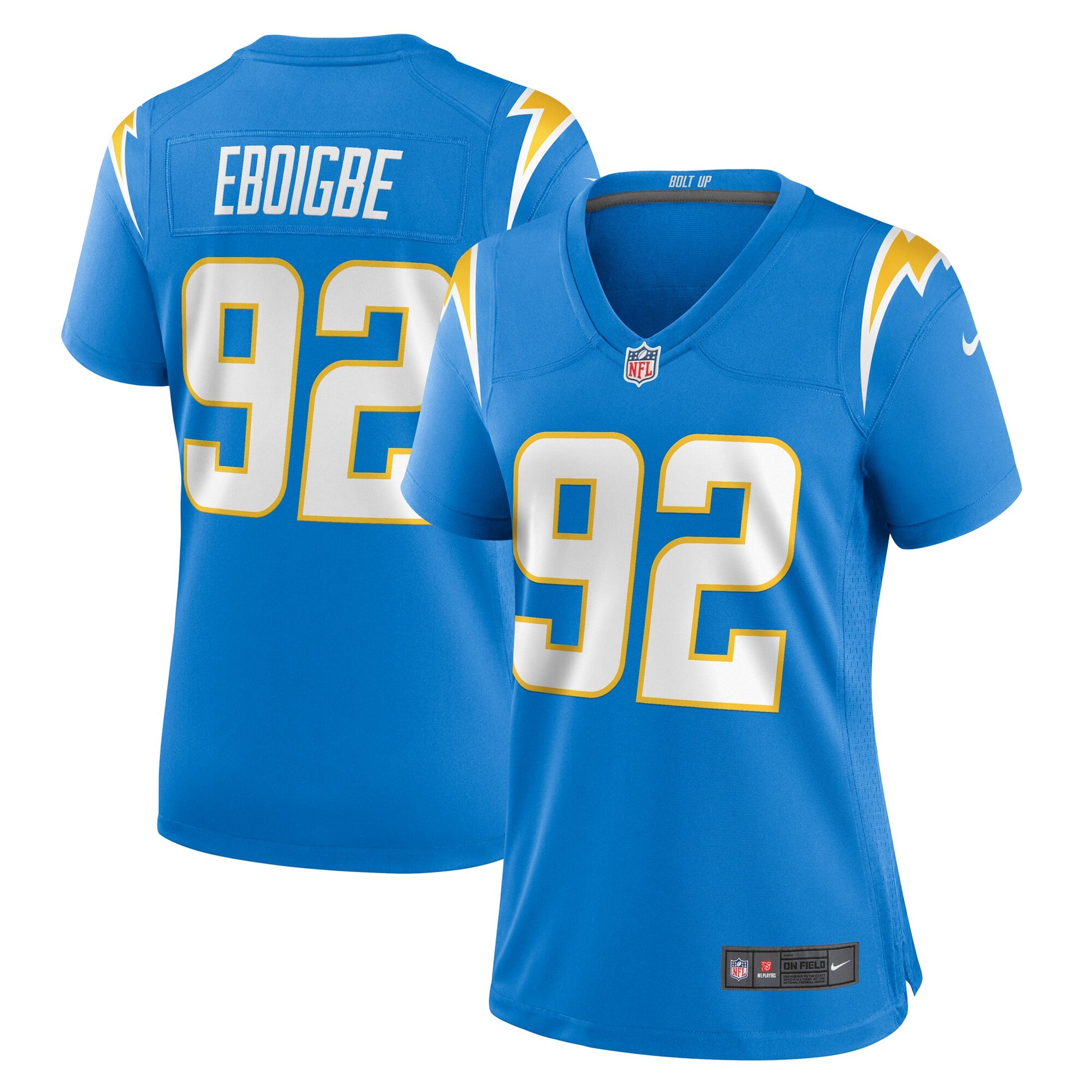 Justin Eboigbe Los Angeles Chargers Nike Women's  Game Jersey -  Powder Blue