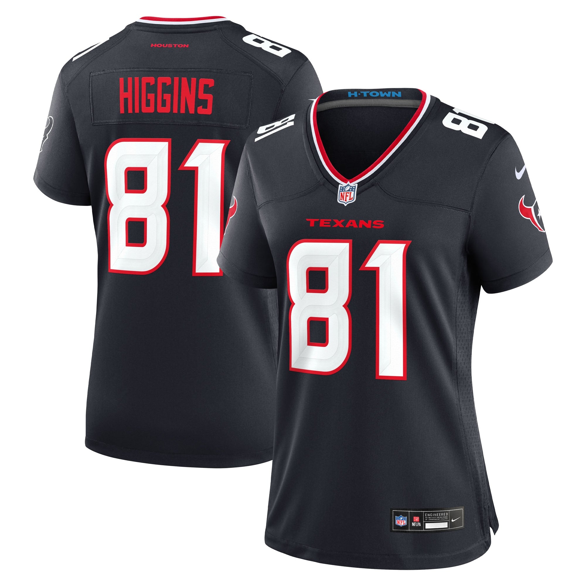 Jayden Higgins Houston Texans Nike Women's Game Jersey - Navy