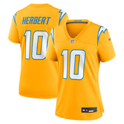 Justin Herbert Los Angeles Chargers Nike Women's Alternate Charger Power Game Jersey - Gold