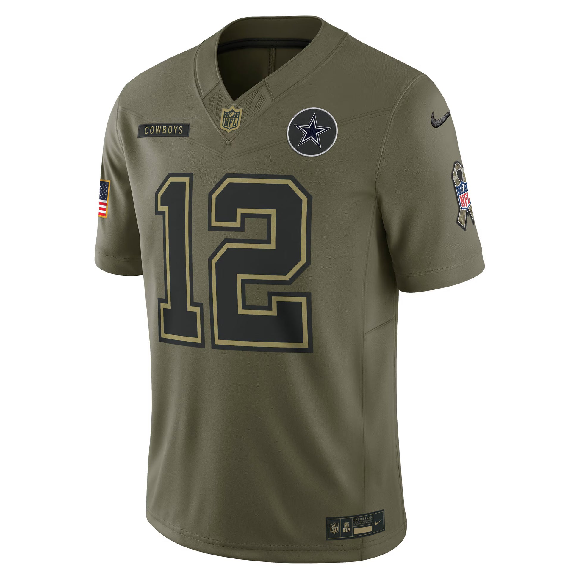 Roger Staubach Dallas Cowboys Nike 2025 Salute to Service Retired Limited Jersey - Olive