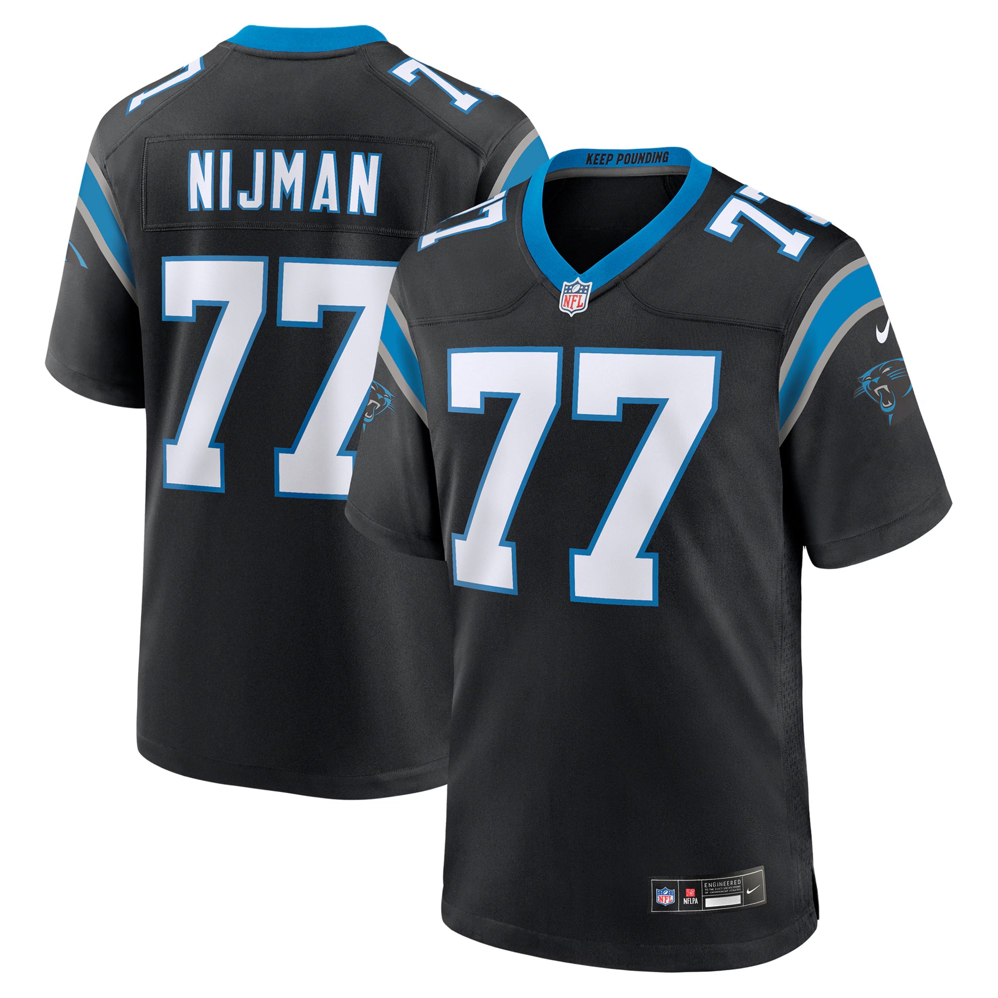 Yosh Nijman Carolina Panthers Nike  Game Jersey -  Black