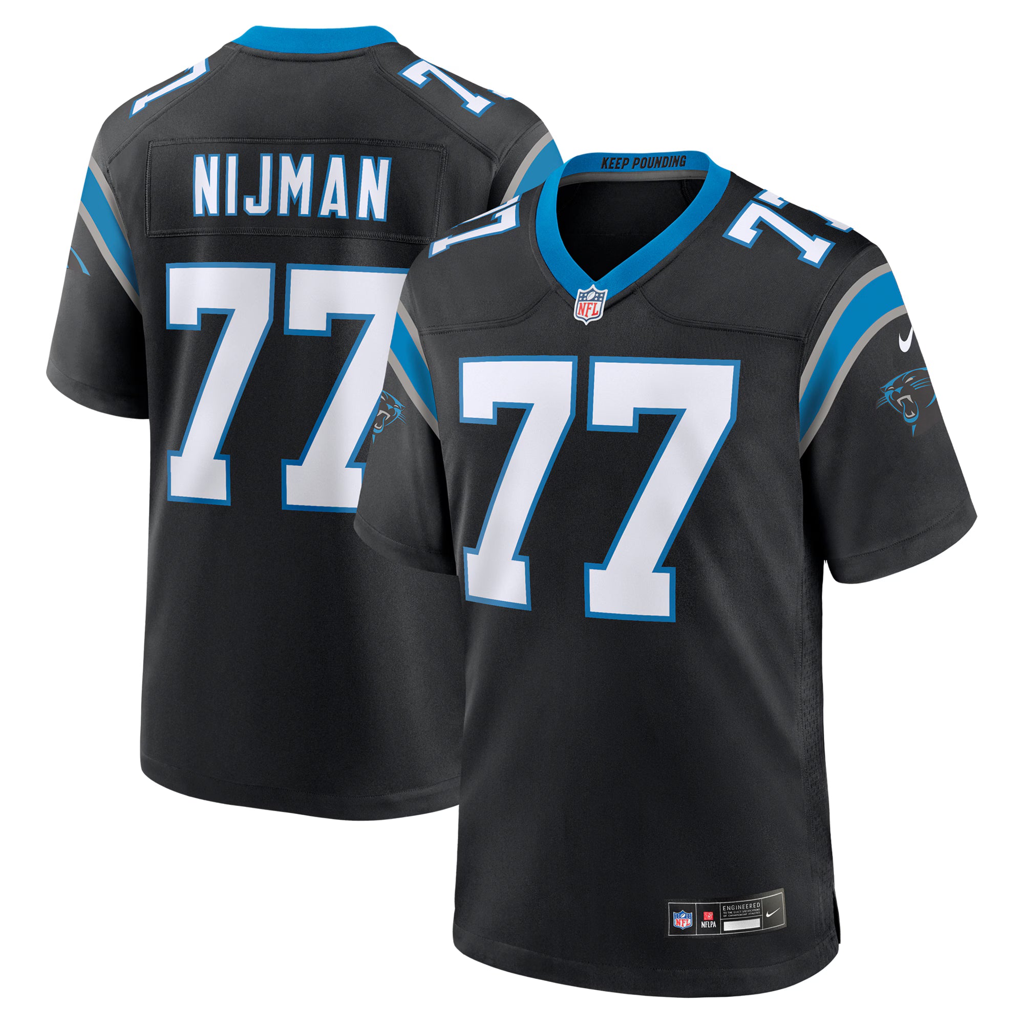 Yosh Nijman Carolina Panthers Nike  Game Jersey -  Black