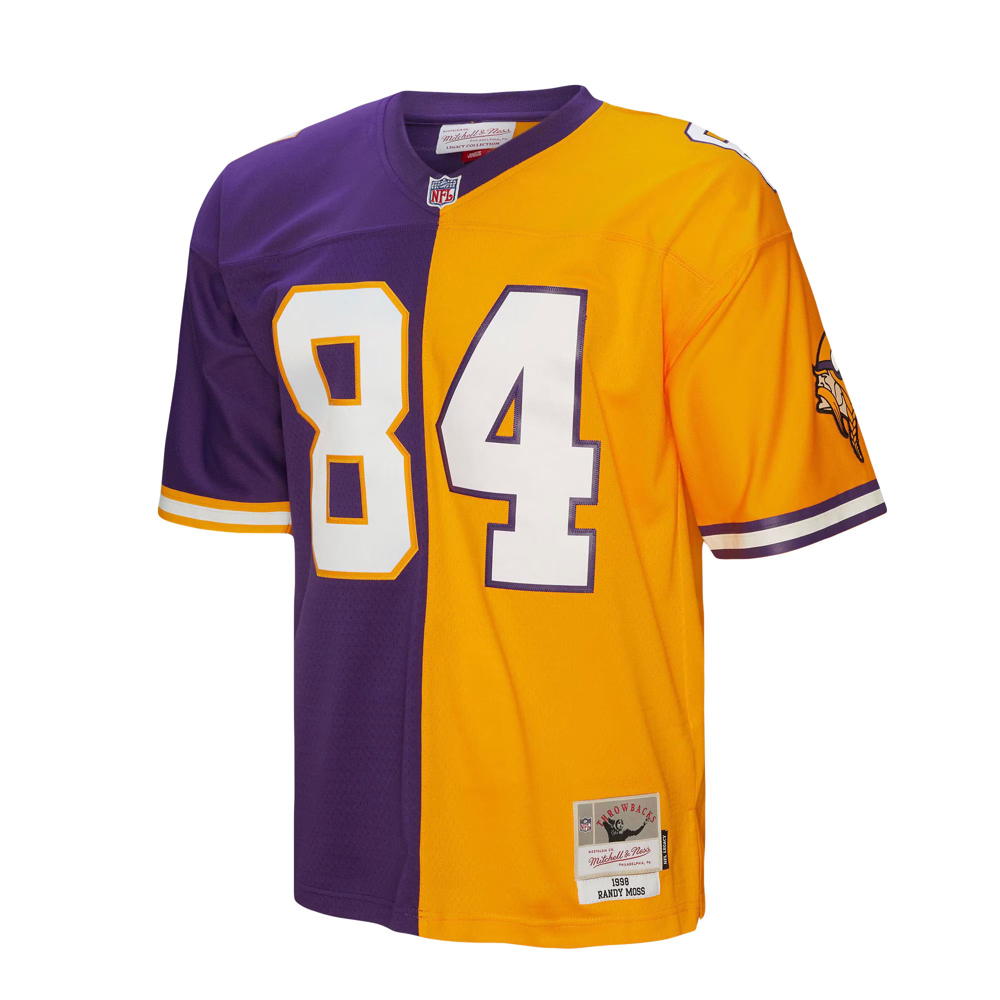 Randy Moss Minnesota Vikings Mitchell &amp; Ness 1998 Split Legacy Replica Jersey - Purple/Gold