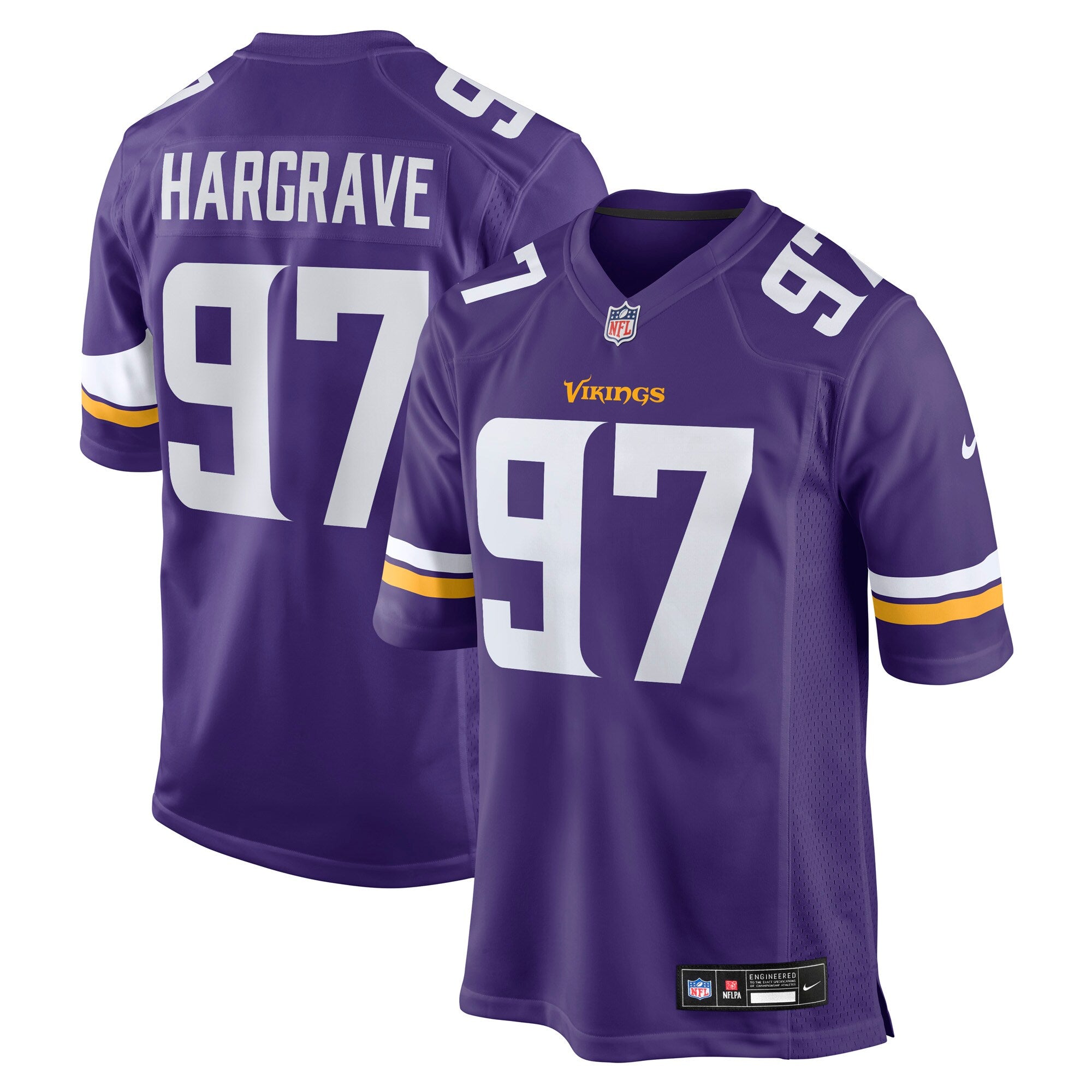 Javon Hargrave Minnesota Vikings Nike Team Game Jersey -  Purple