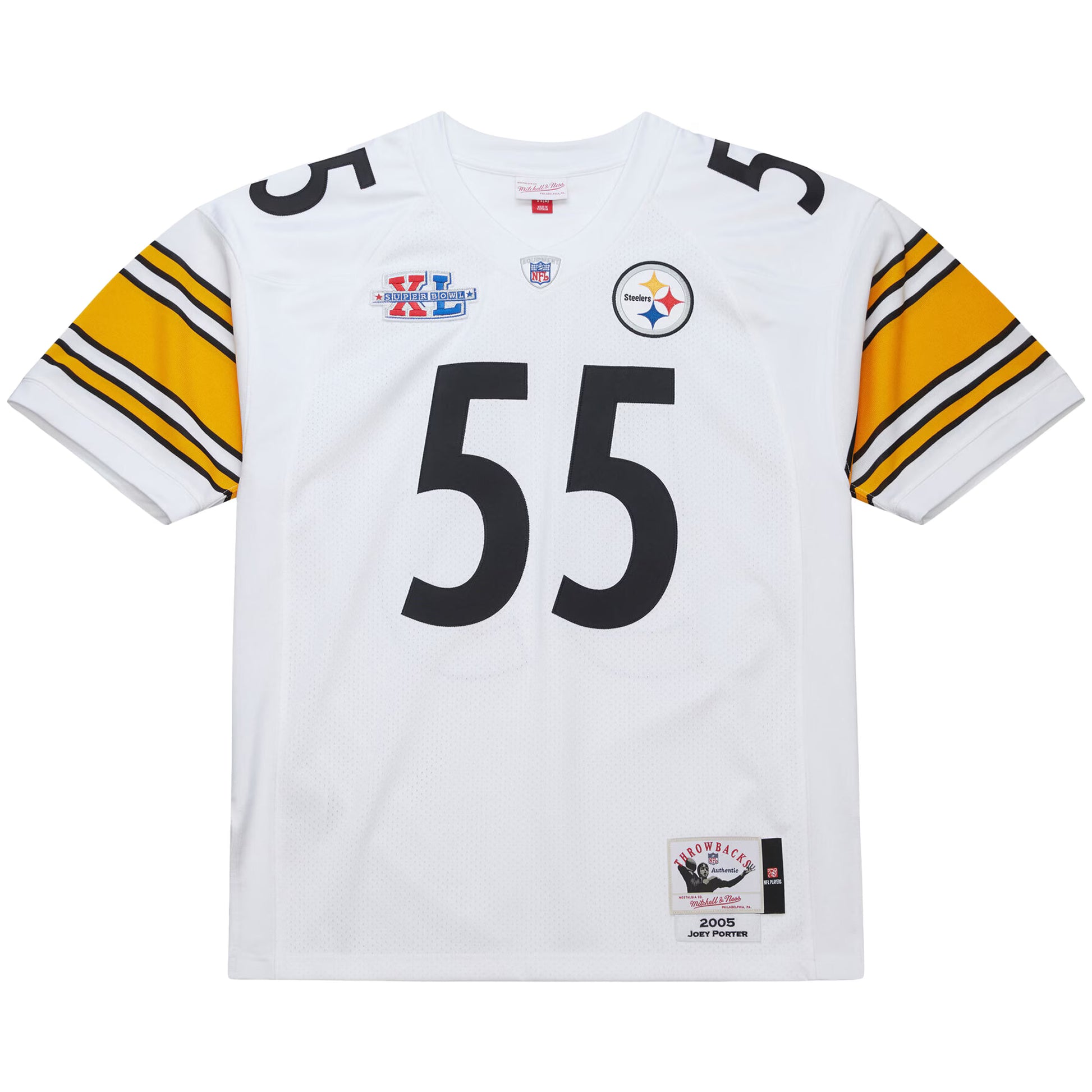 Joey Porter Pittsburgh Steelers Mitchell &amp; Ness 2005 Authentic Throwback Retired Player Jersey - White