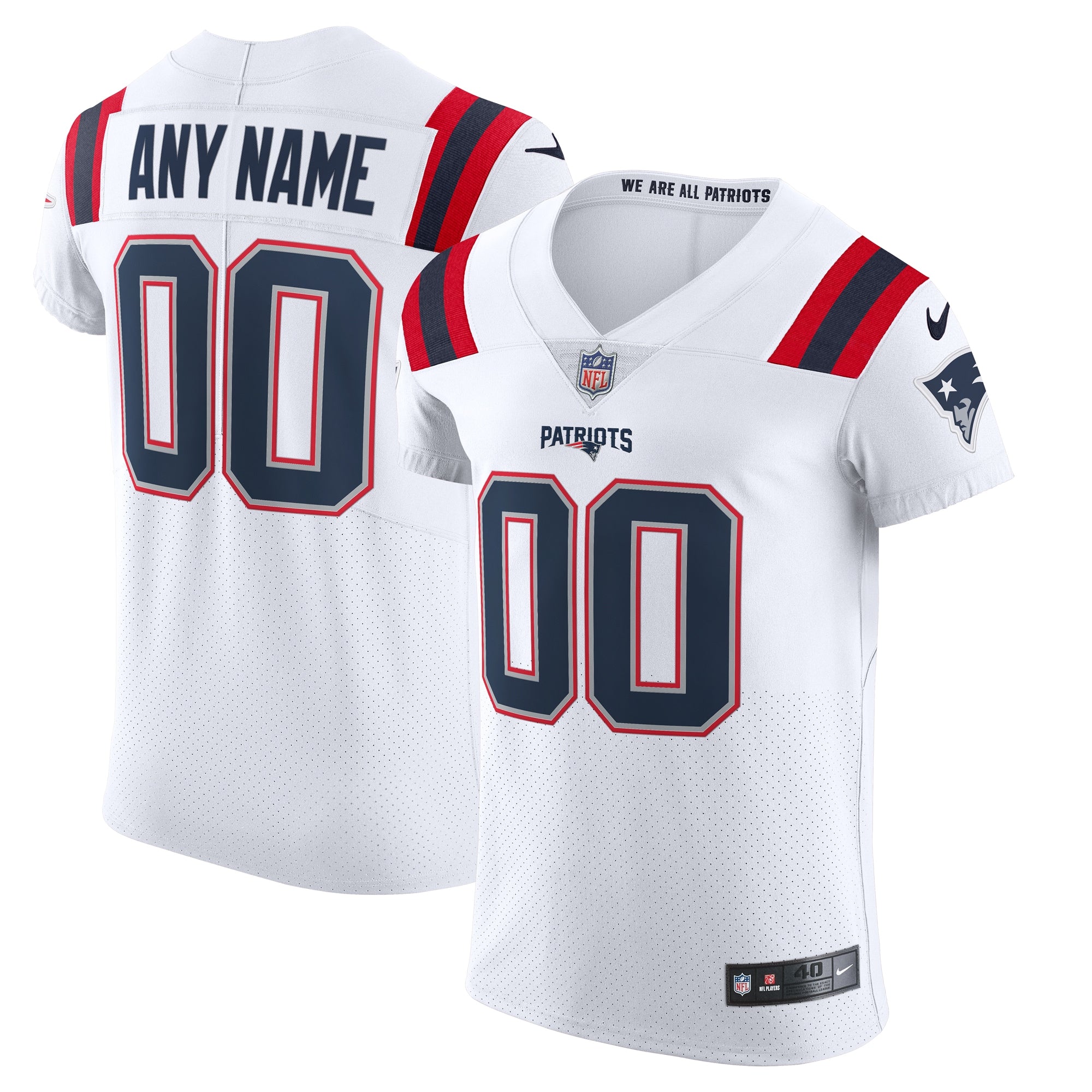 New England Patriots Nike Vapor Elite Custom Jersey - White