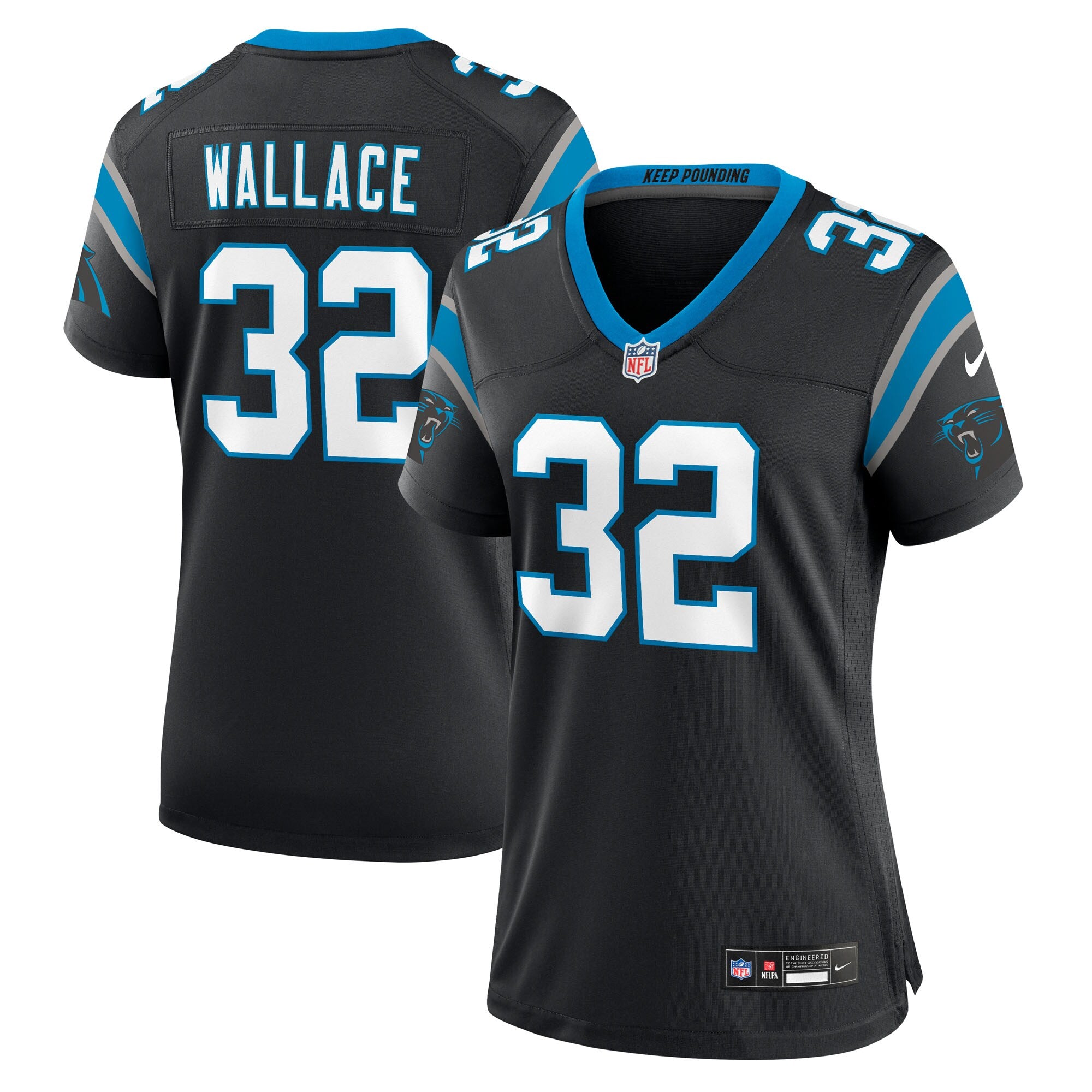 Trevin Wallace Carolina Panthers Nike Women's Team Game Jersey -  Black