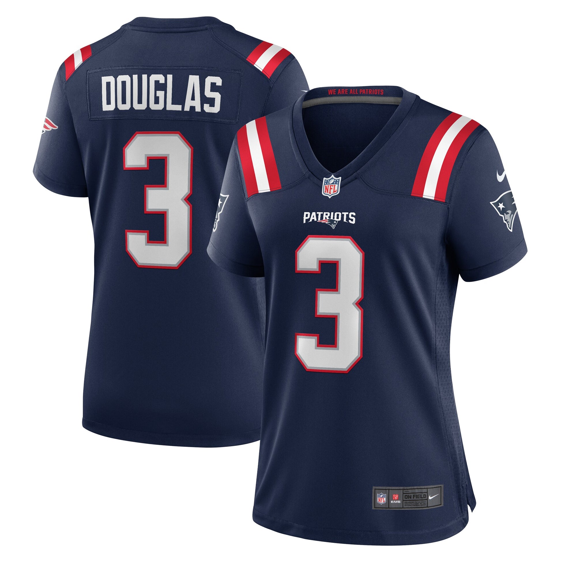 Demario Douglas New England Patriots Nike Women's Game Jersey - Navy