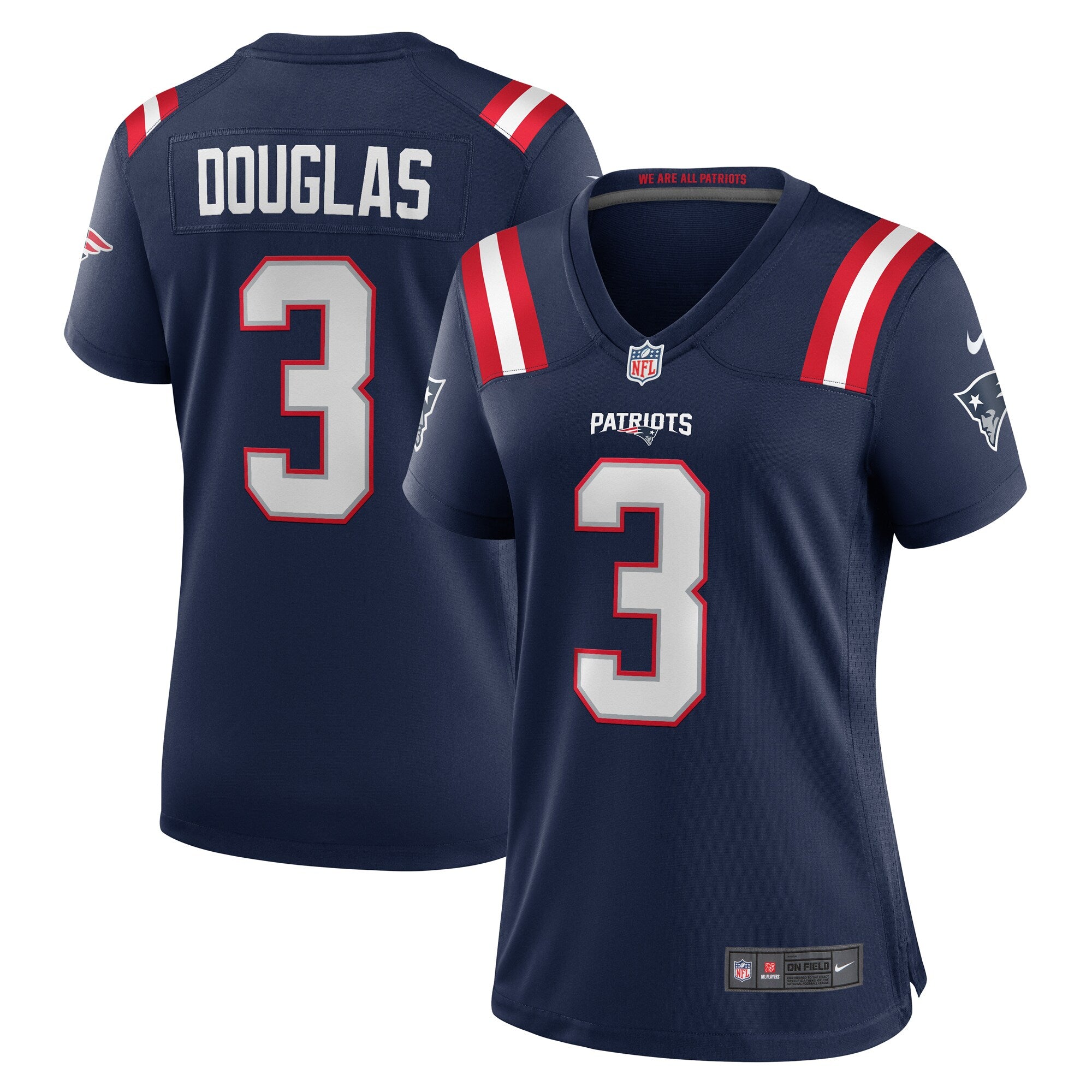 Demario Douglas New England Patriots Nike Women's Game Jersey - Navy