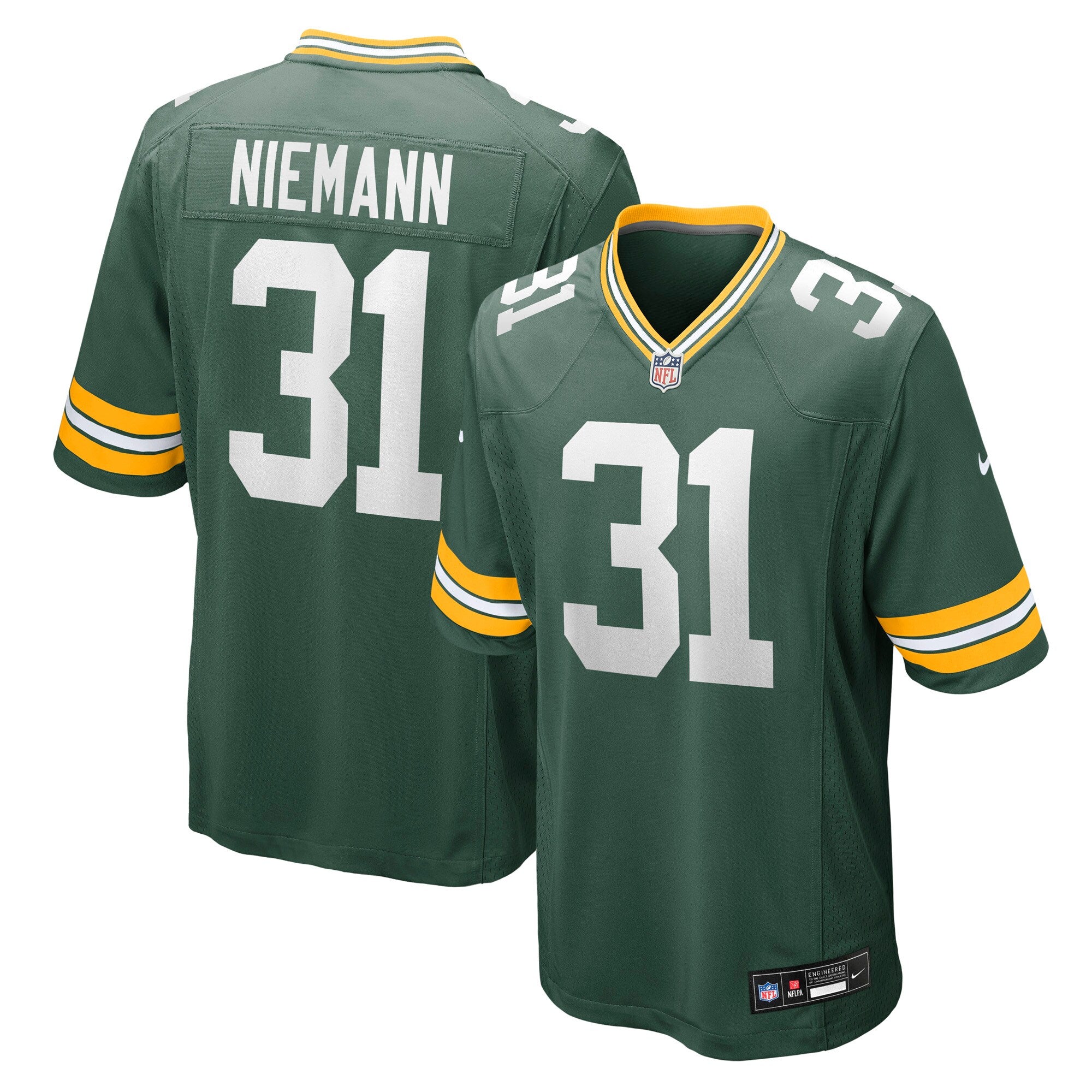 Nick Niemann Green Bay Packers Nike Team Game Jersey -  Green