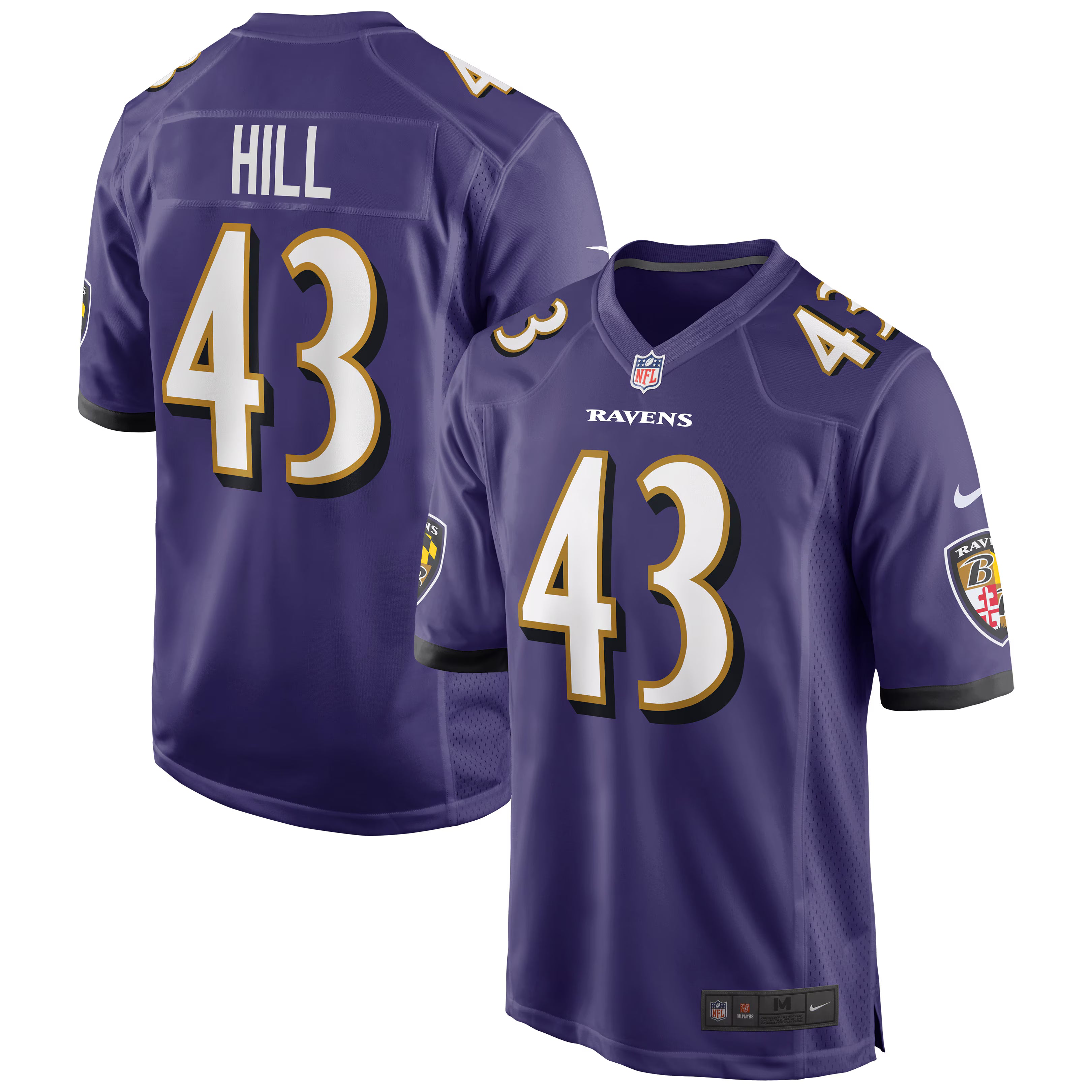 Justice Hill Baltimore Ravens Nike Game Jersey - Purple