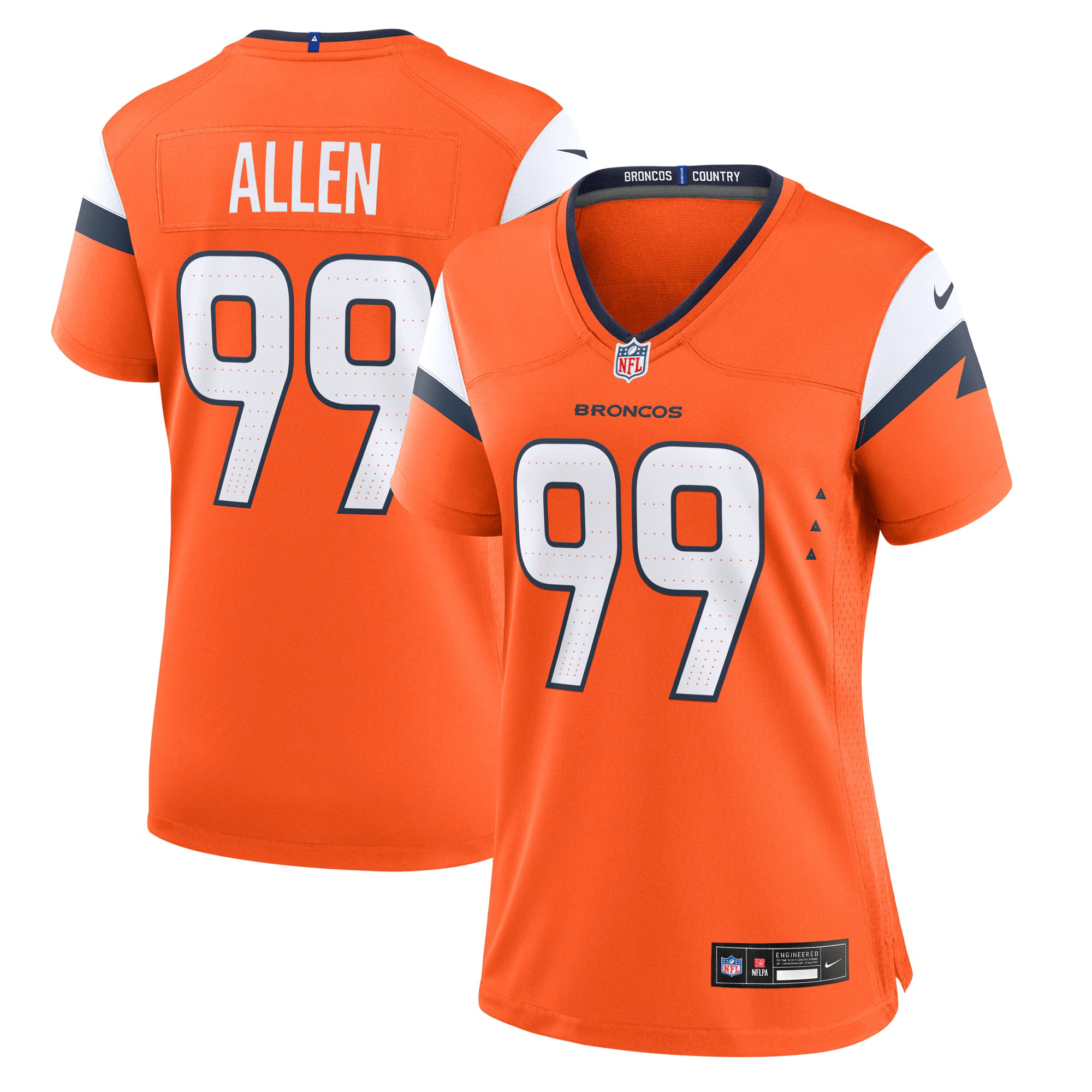 Zach Allen Denver Broncos Nike Women's Team Game Jersey -  Orange
