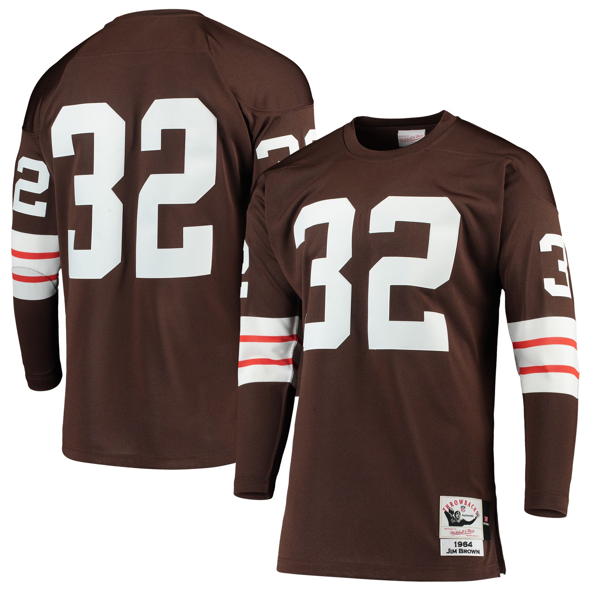 Jim Brown Cleveland Browns 1964 Mitchell &amp; Ness Authentic Throwback Retired Player Jersey - Brown