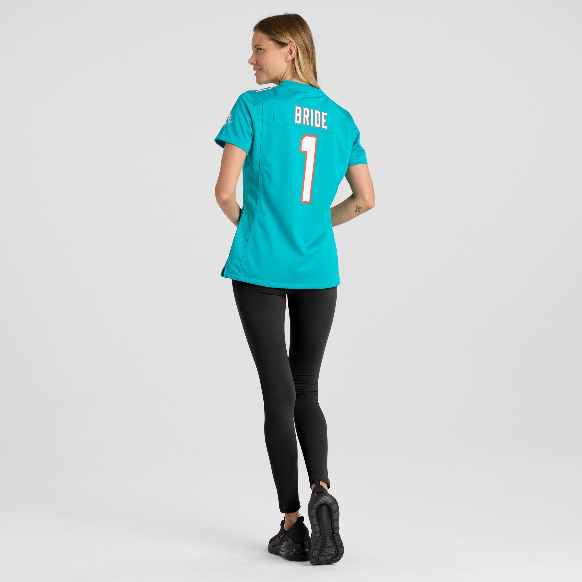 Number 1 Bride Miami Dolphins Nike Women's Game Jersey - Aqua
