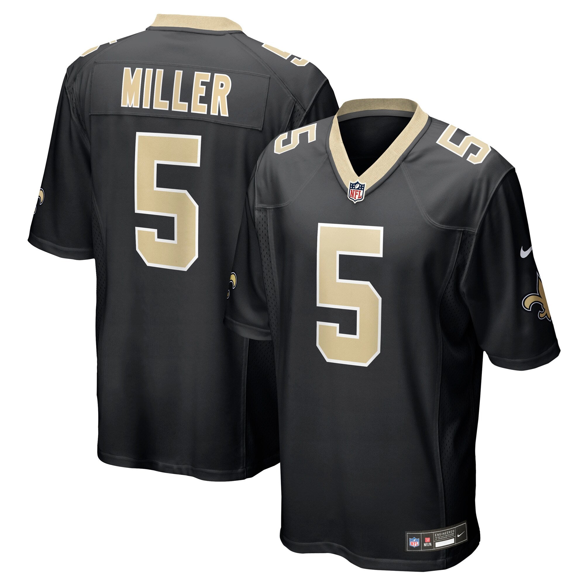 Kendre Miller New Orleans Saints Nike Team Game Jersey -  Black