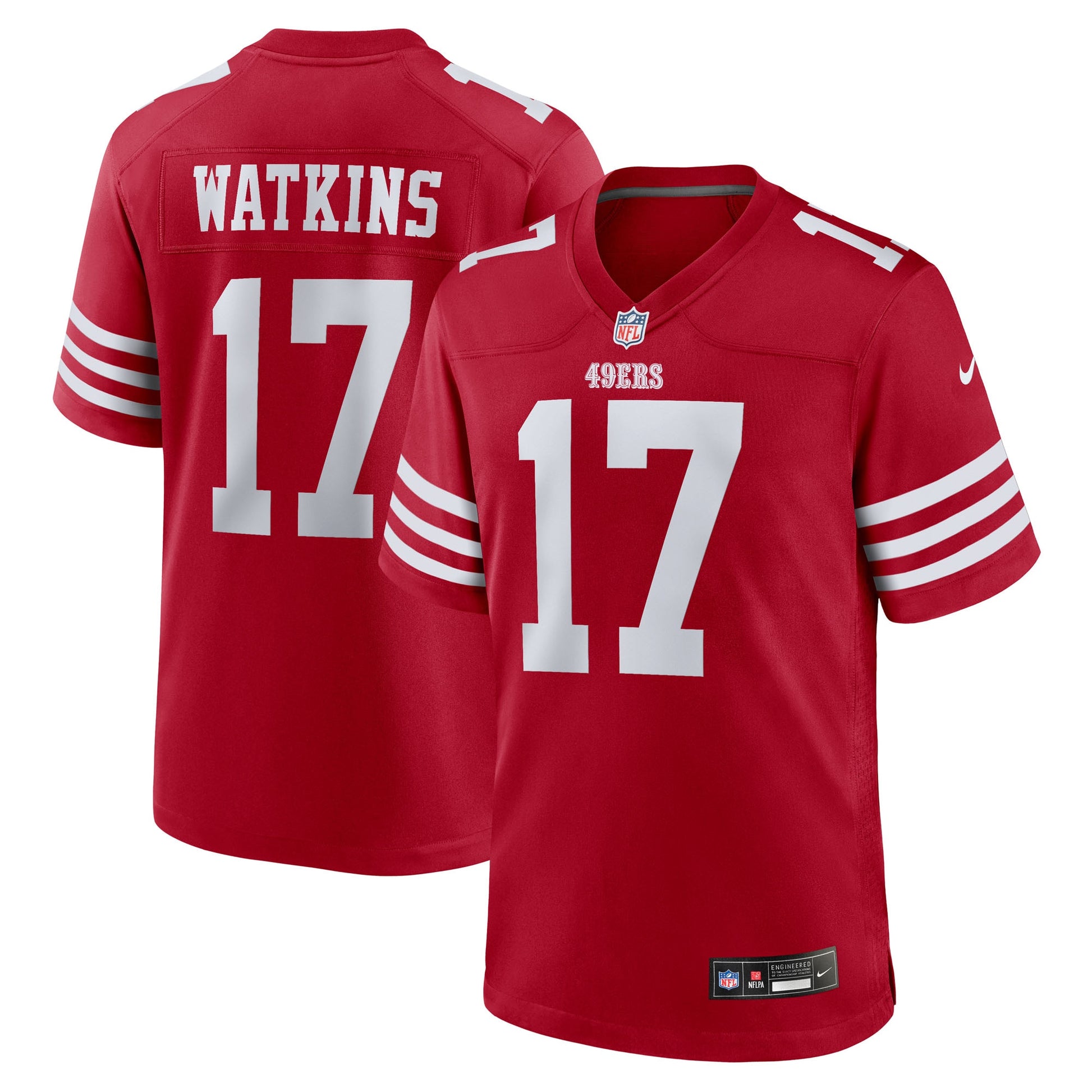 Jordan Watkins San Francisco 49ers Nike Team Game Jersey -  Scarlet