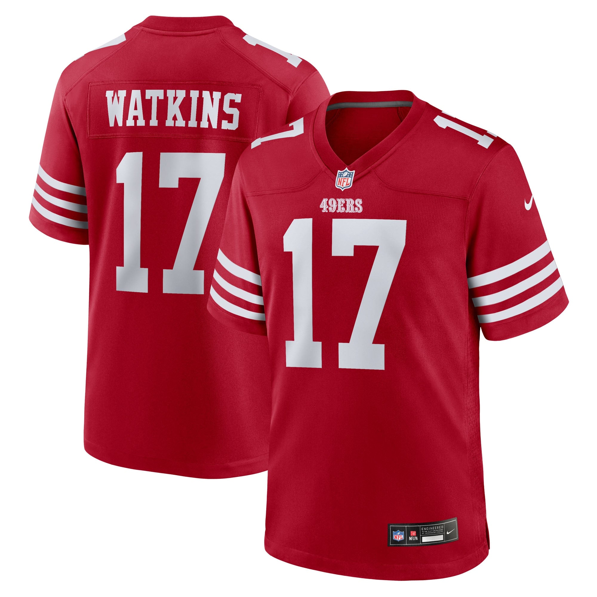 Jordan Watkins San Francisco 49ers Nike Team Game Jersey -  Scarlet