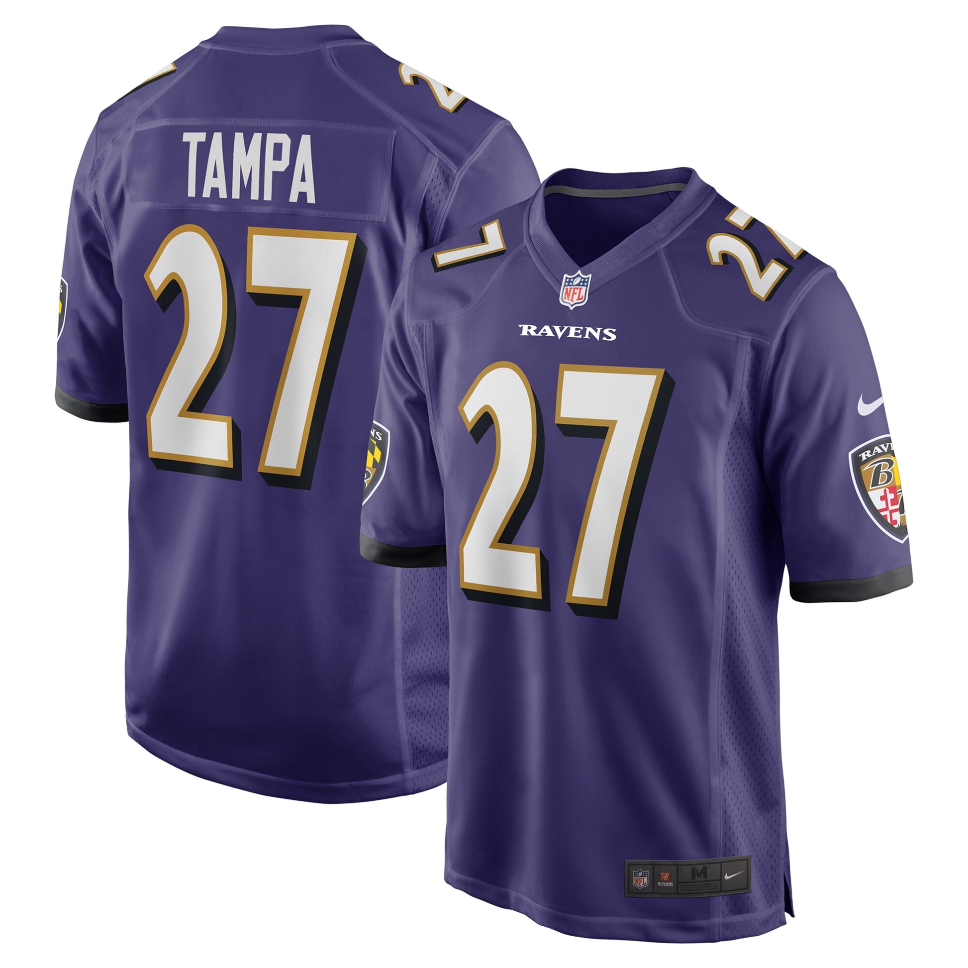T.J. Tampa Baltimore Ravens Nike Team Game Jersey -  Purple