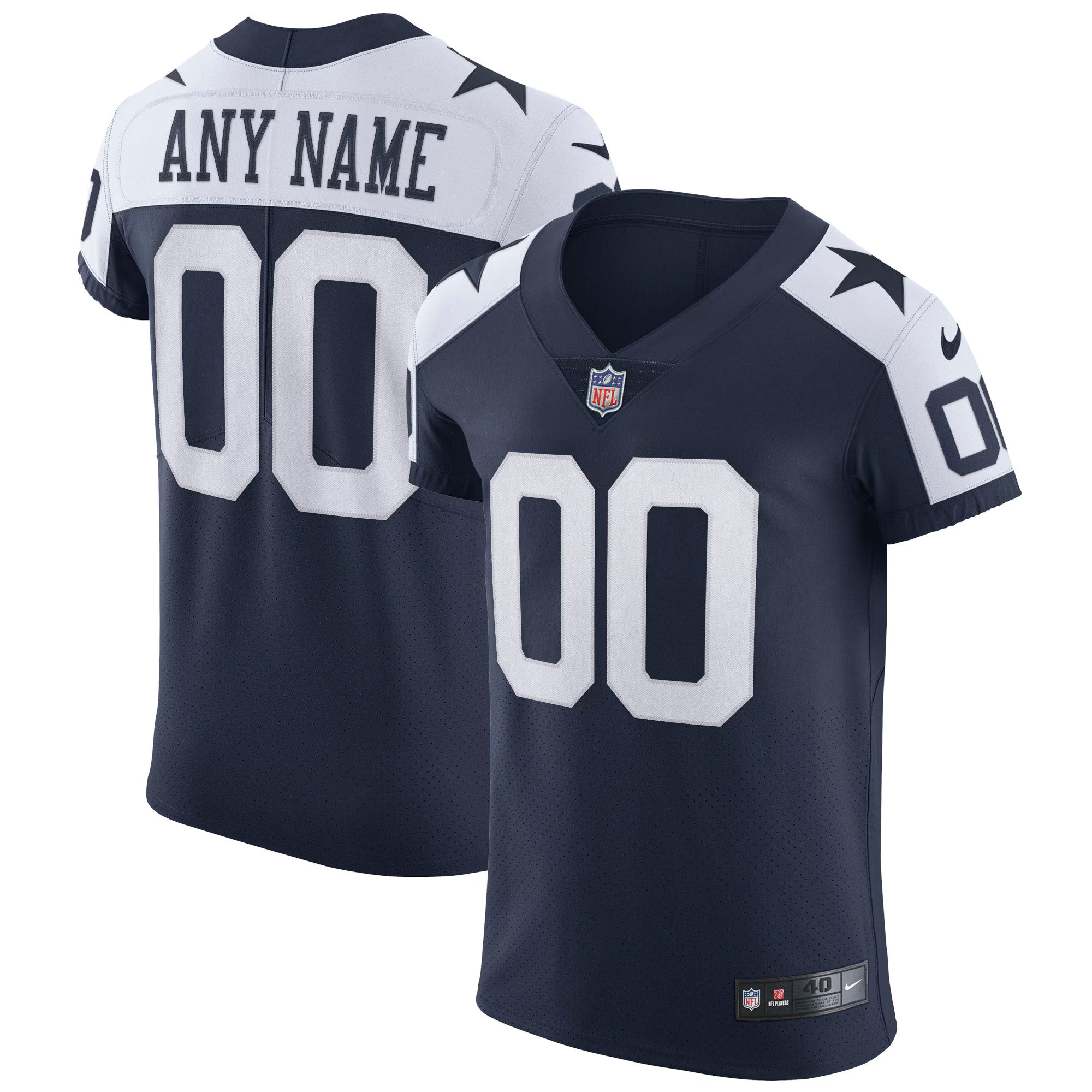 Dallas Cowboys Nike Alternate Vapor Elite Custom Jersey - Navy