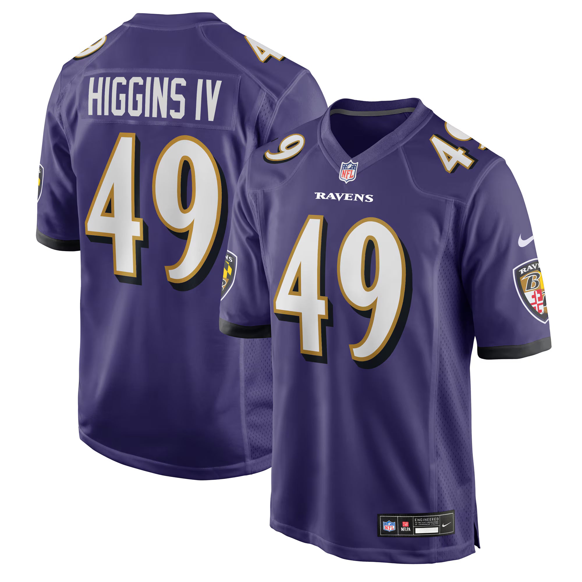 Jay Higgins IV Baltimore Ravens Nike Team Game Jersey -  Purple