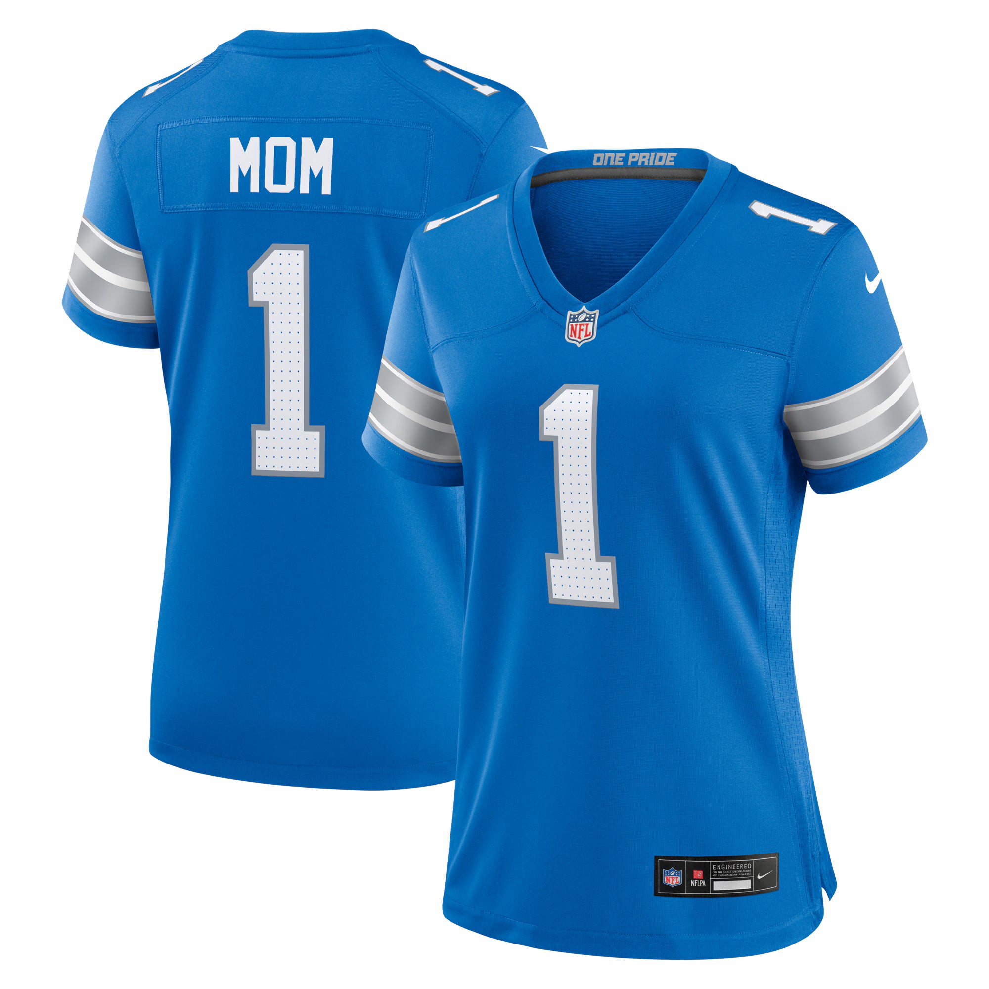 Number 1 Mom Detroit Lions Nike Game Jersey - Blue