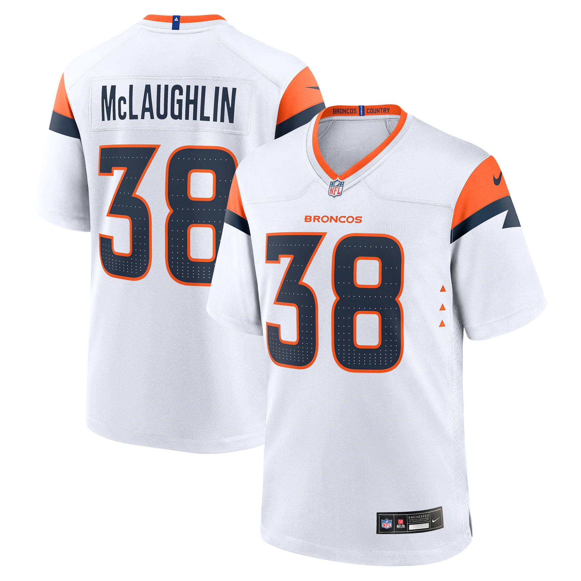 Jaleel McLaughlin Denver Broncos Nike Game Jersey -  White
