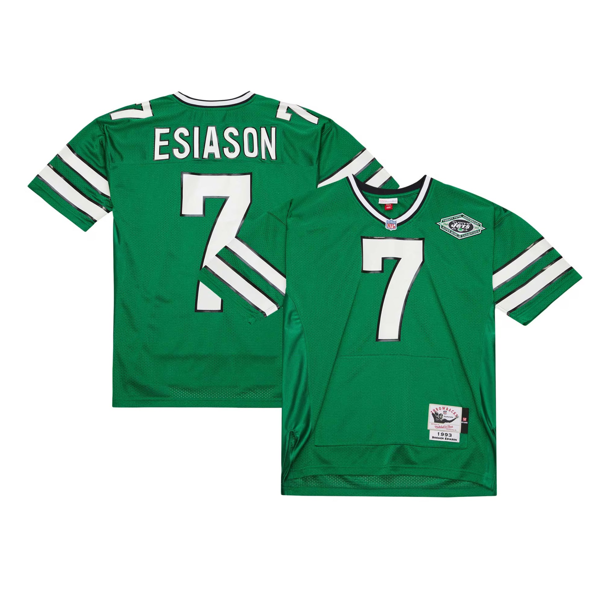 Boomer Esiason New York Jets Mitchell &amp; Ness 1993 Authentic Throwback Retired Player Pocket Jersey - Kelly Green