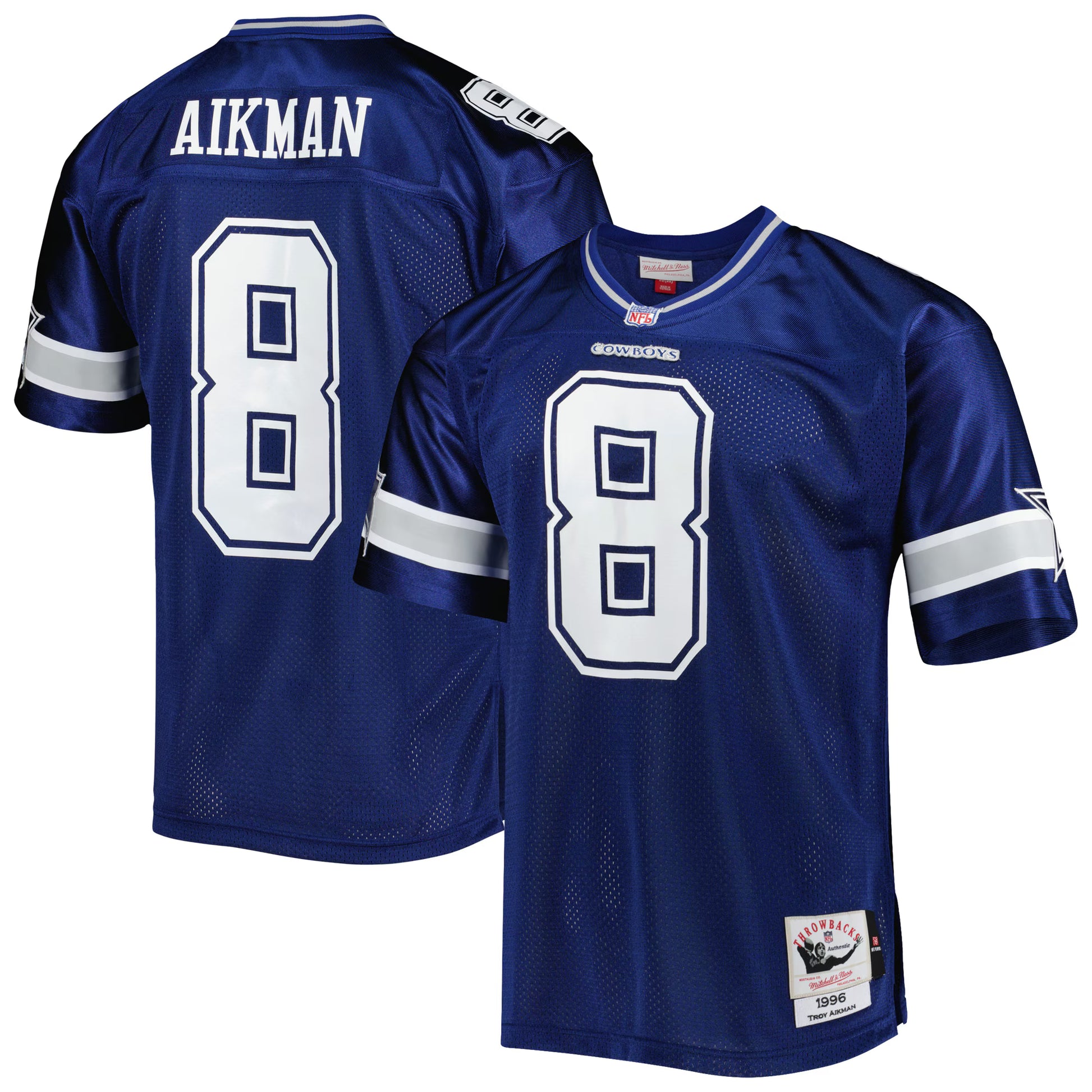 Troy Aikman Dallas Cowboys 1996 Mitchell &amp; Ness Authentic Throwback Retired Player Jersey - Navy