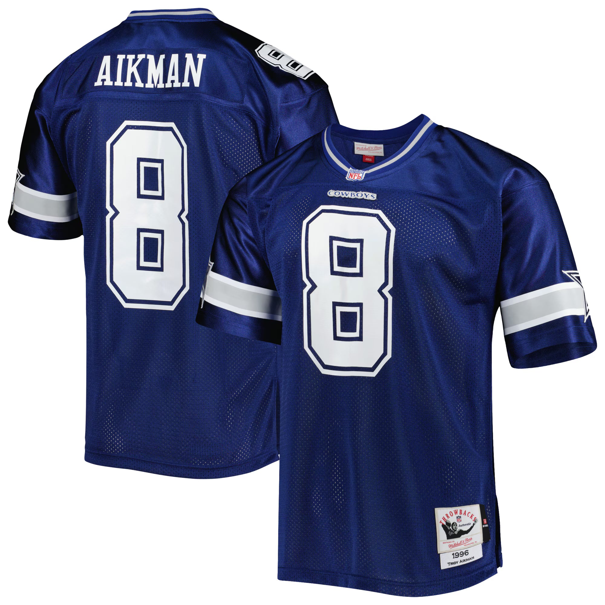 Troy Aikman Dallas Cowboys 1996 Mitchell &amp; Ness Authentic Throwback Retired Player Jersey - Navy