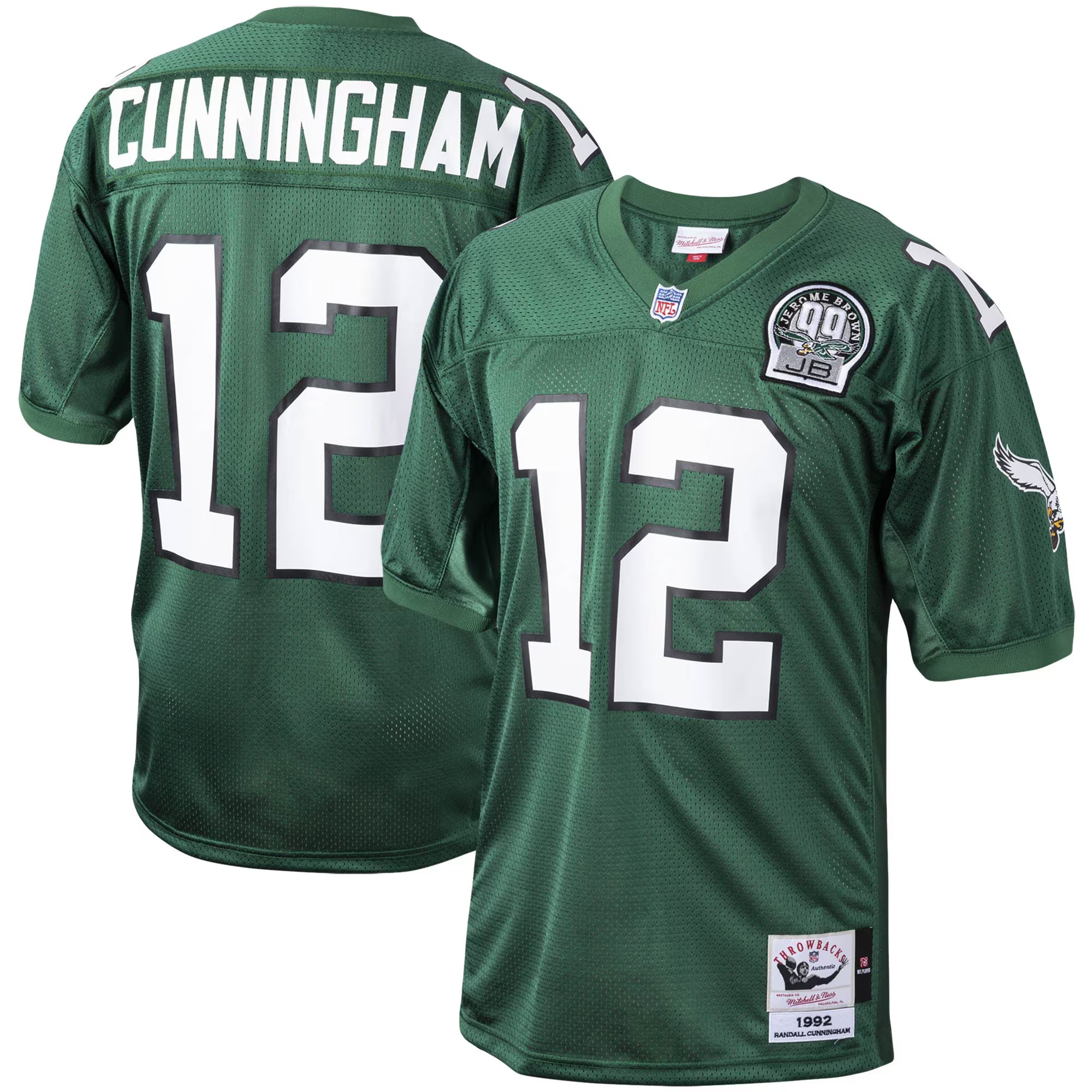 Randall Cunningham Philadelphia Eagles 1992 Mitchell &amp; Ness Authentic Throwback Retired Player Jersey - Green