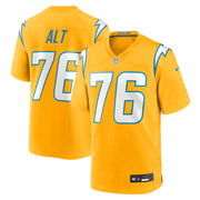 Joe Alt Los Angeles Chargers Nike Alternate Charger Power Game Player Jersey - Gold