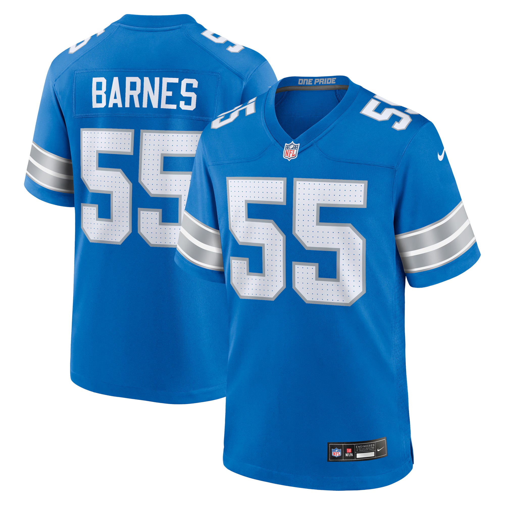 Derrick Barnes Detroit Lions Nike Team Game Jersey -  Blue
