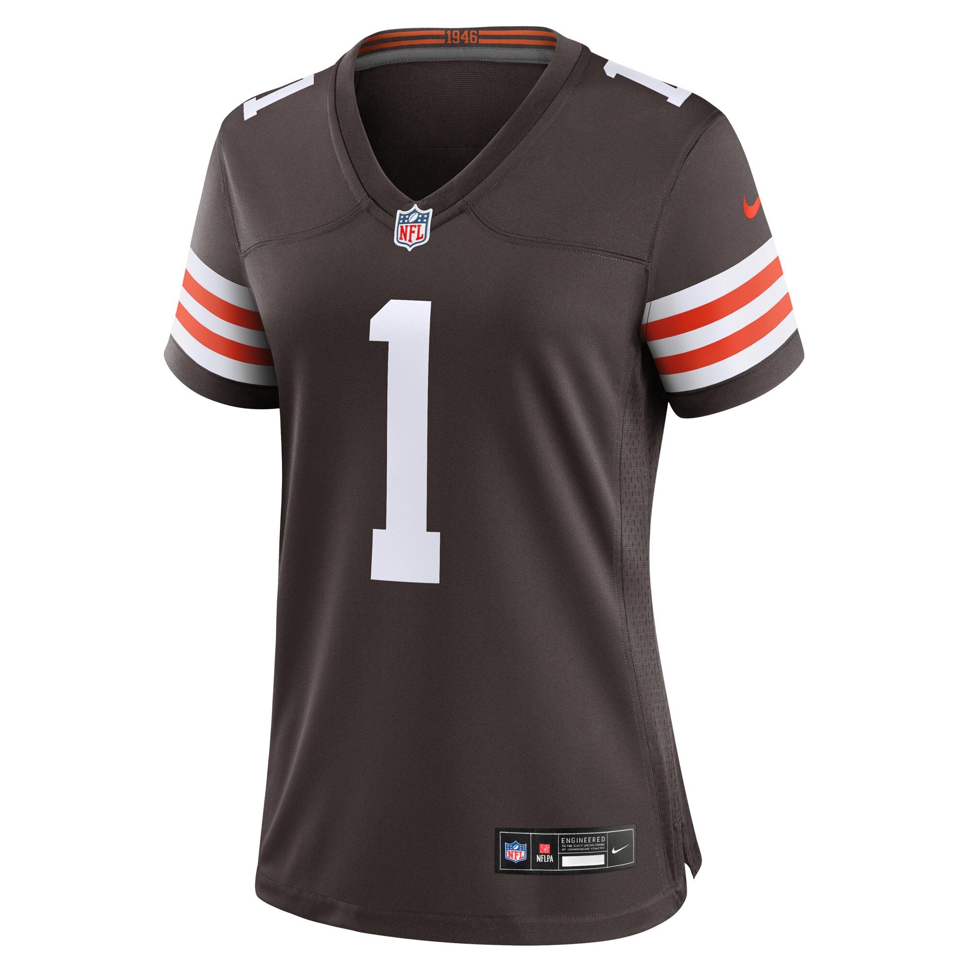 Number 1 Bride Cleveland Browns Nike Women's Game Jersey - Brown